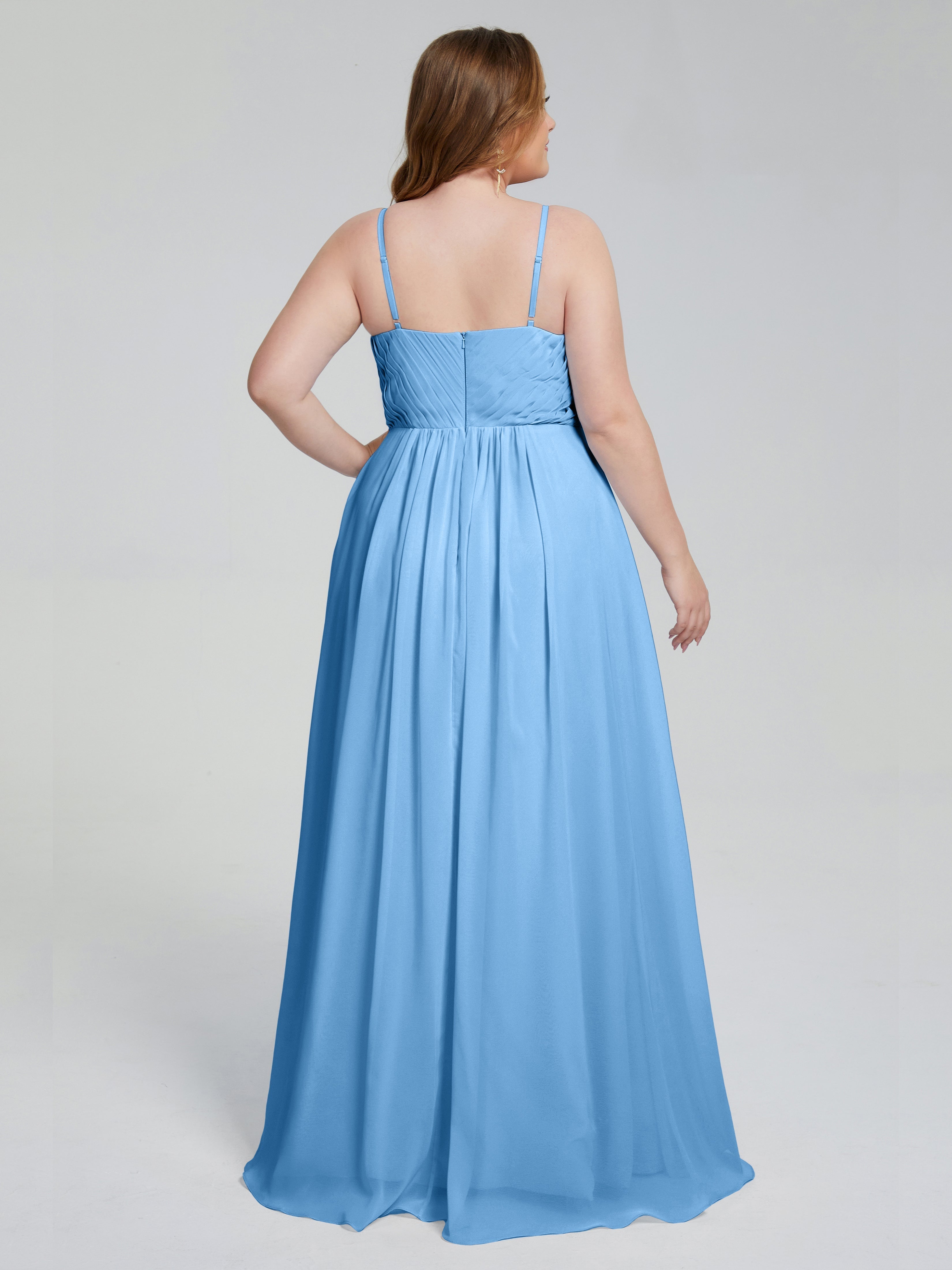 Londyn Spaghetti Straps Plus Size Long Bridesmaid Dresses