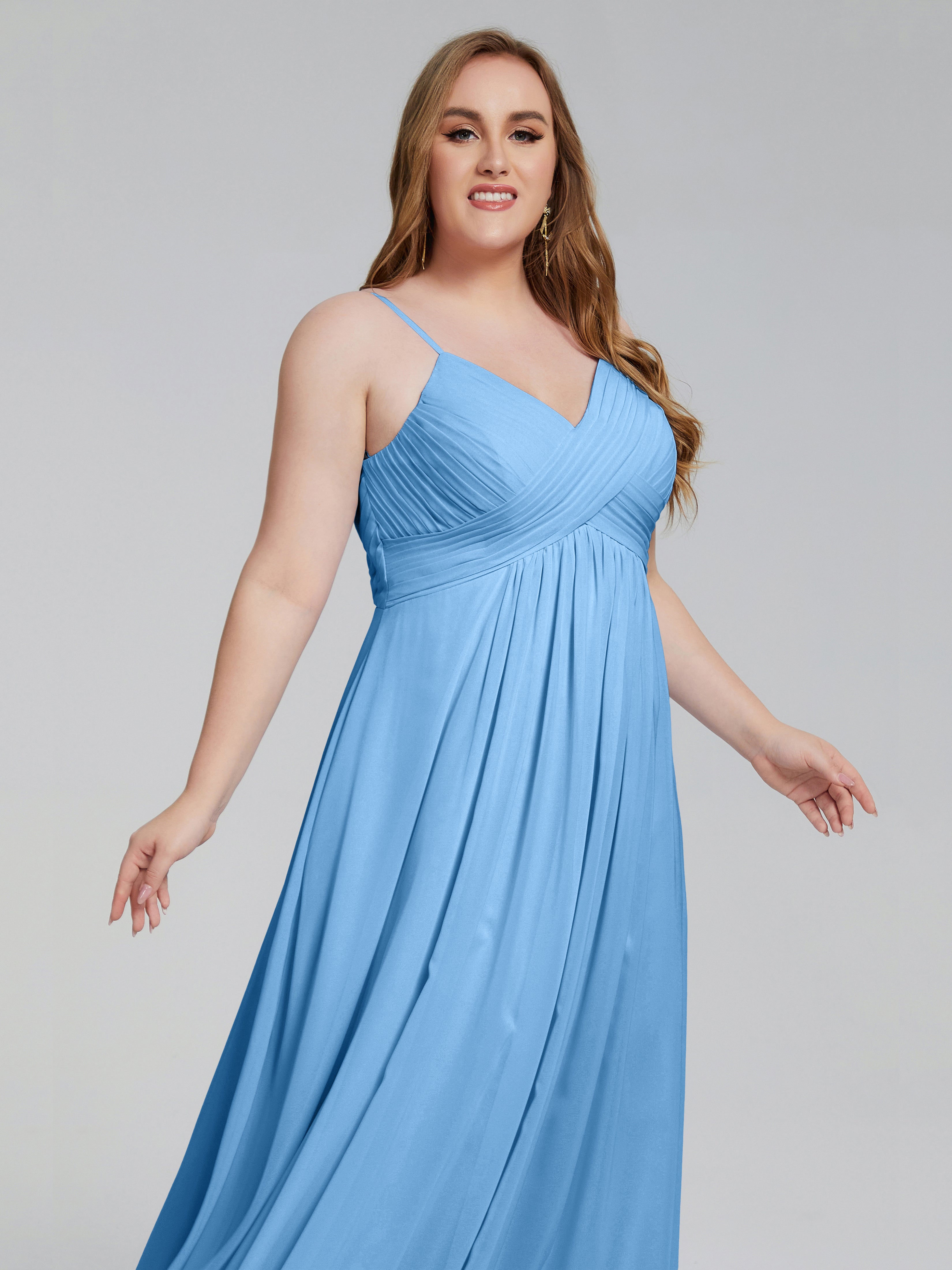 Londyn Spaghetti Straps Plus Size Long Bridesmaid Dresses