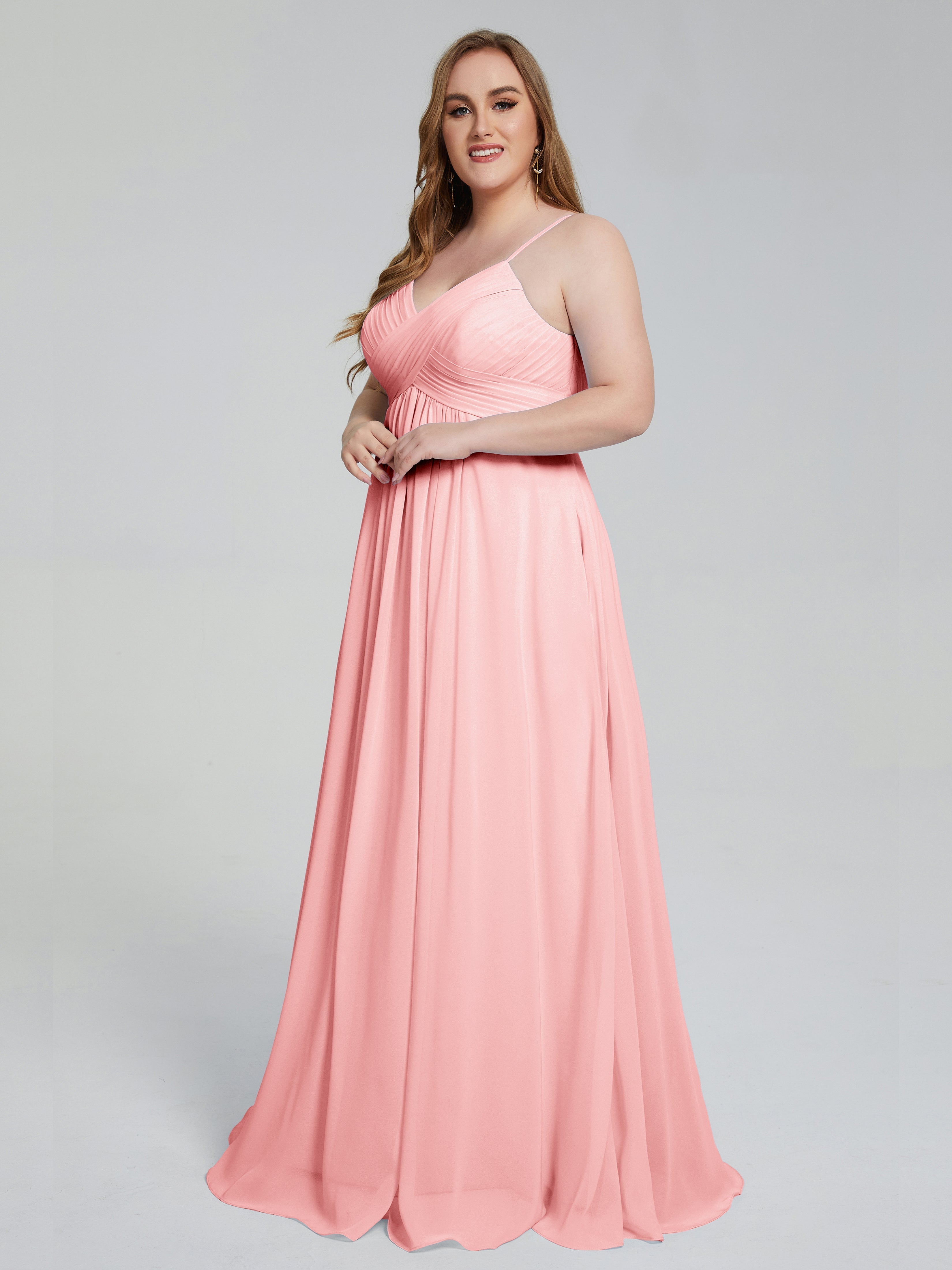 Londyn Spaghetti Straps Plus Size Long Bridesmaid Dresses