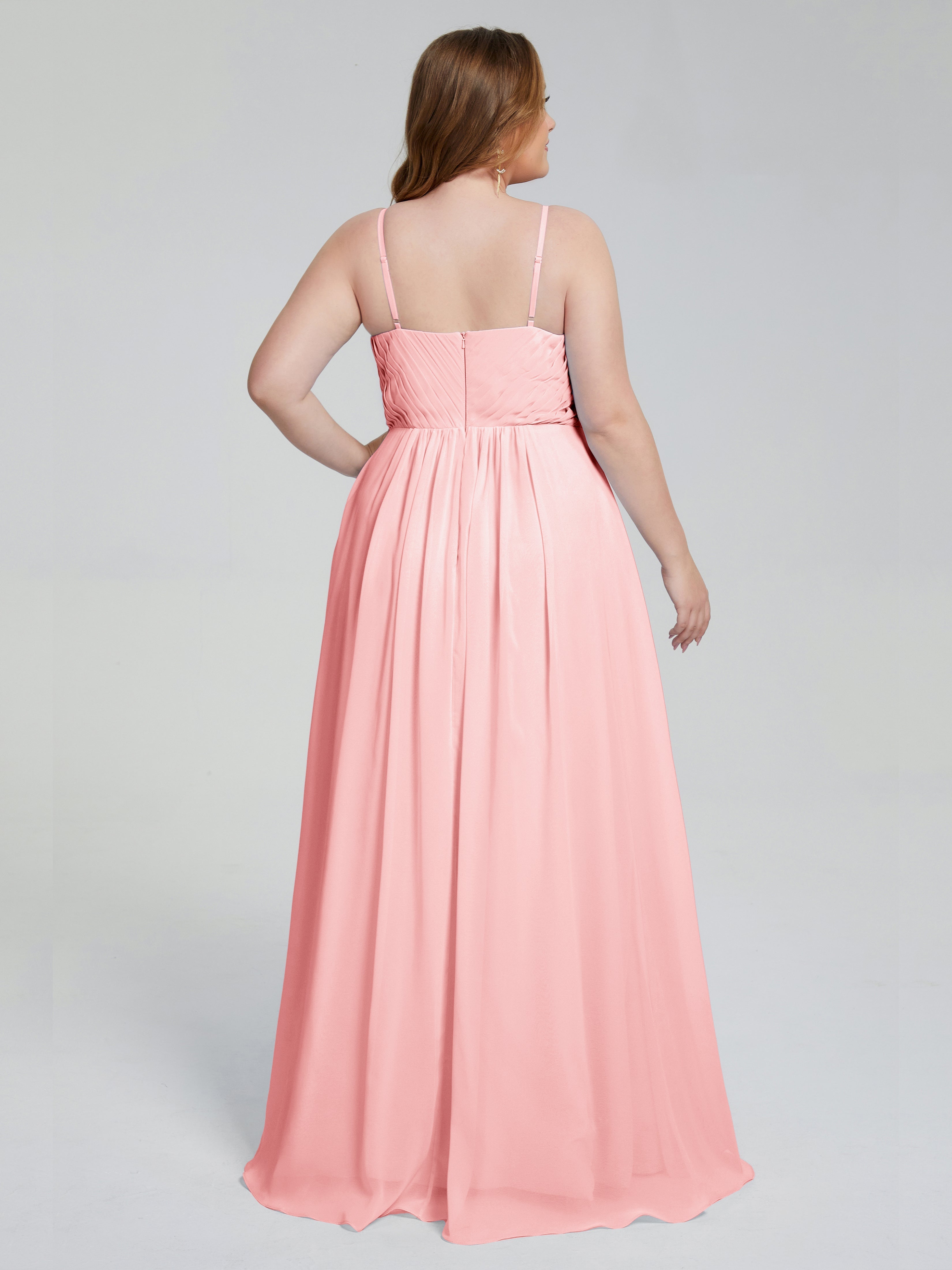 Londyn Spaghetti Straps Plus Size Long Bridesmaid Dresses
