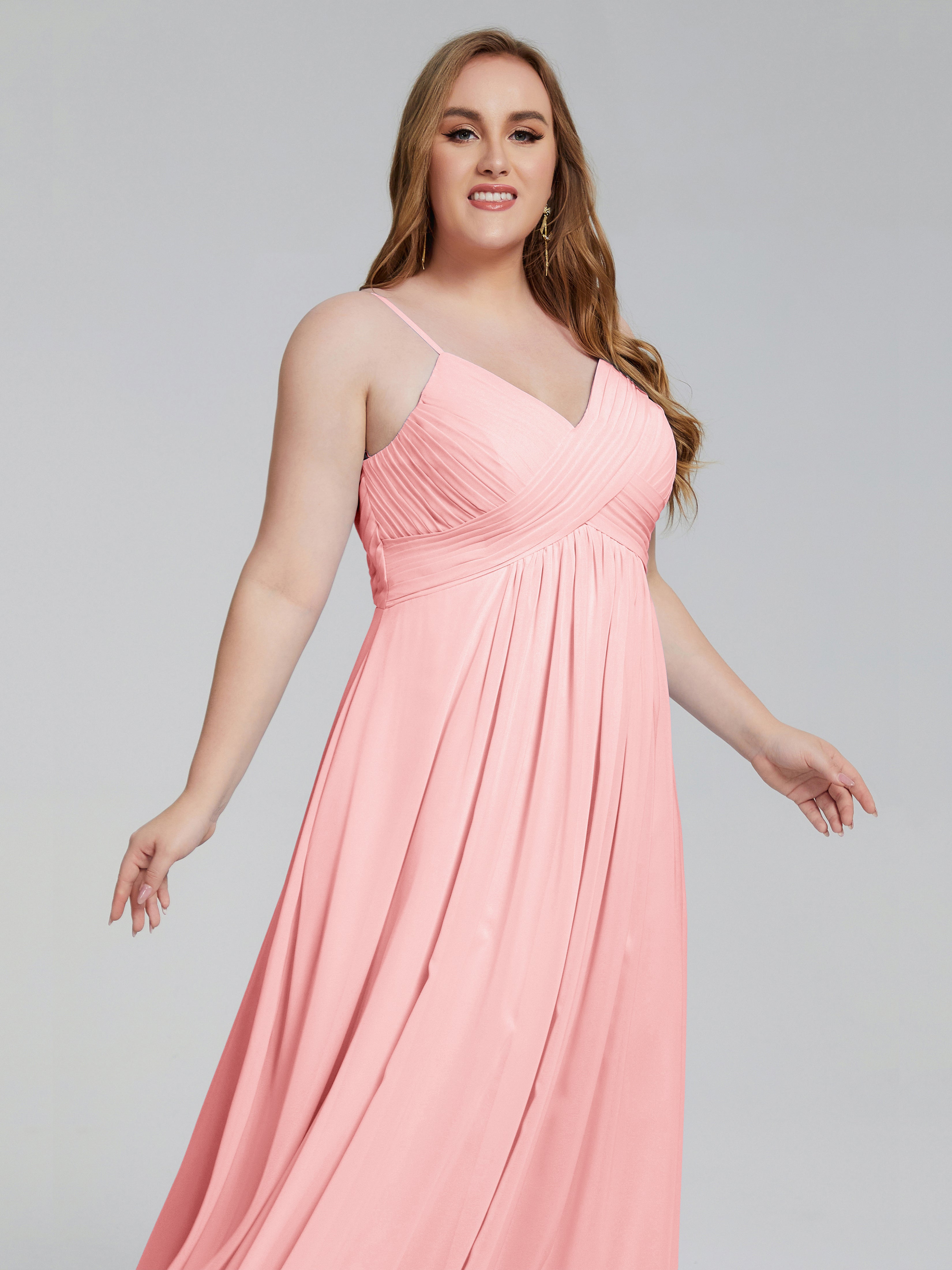 Londyn Spaghetti Straps Plus Size Long Bridesmaid Dresses