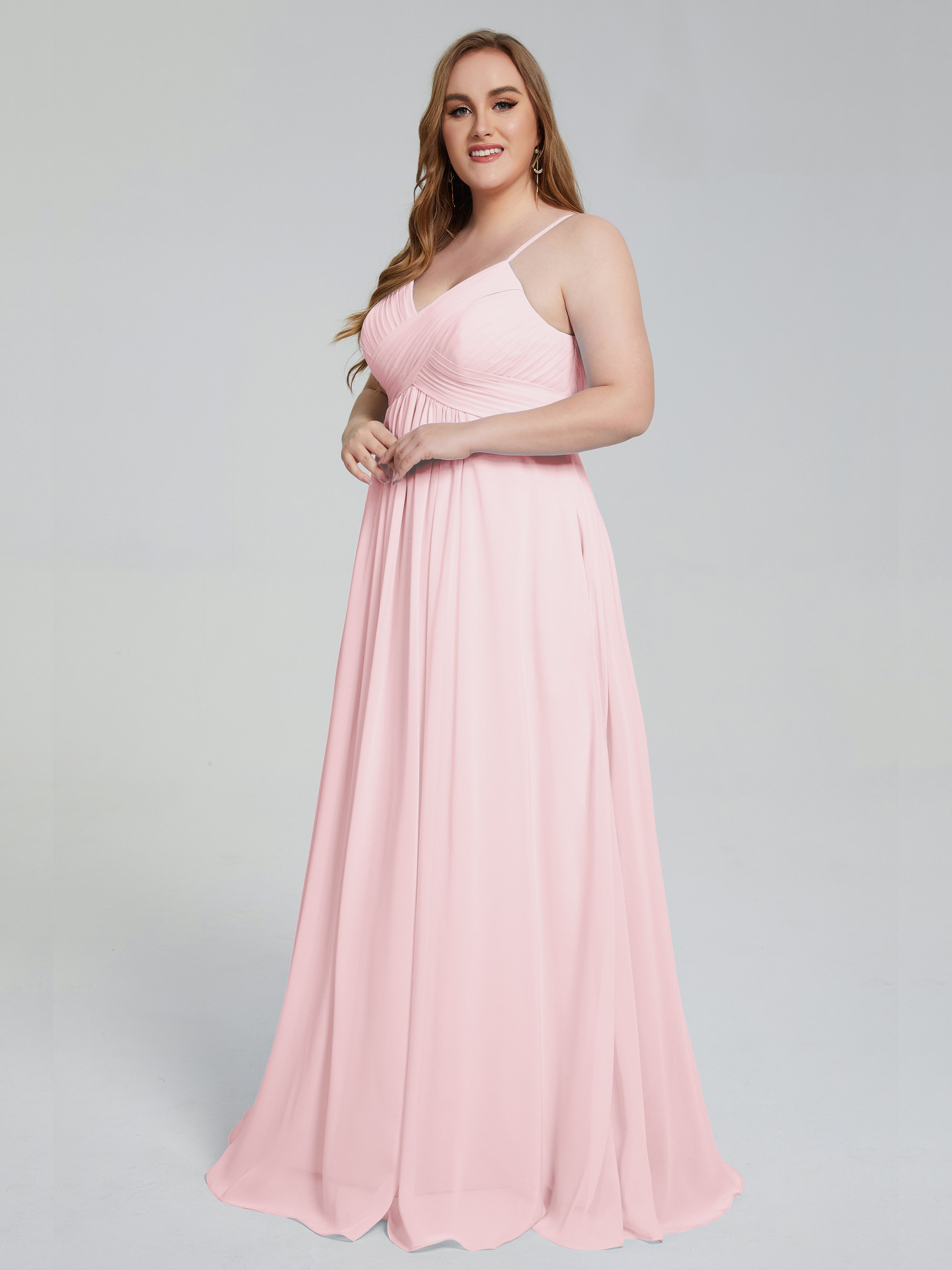 Londyn Spaghetti Straps Plus Size Long Bridesmaid Dresses