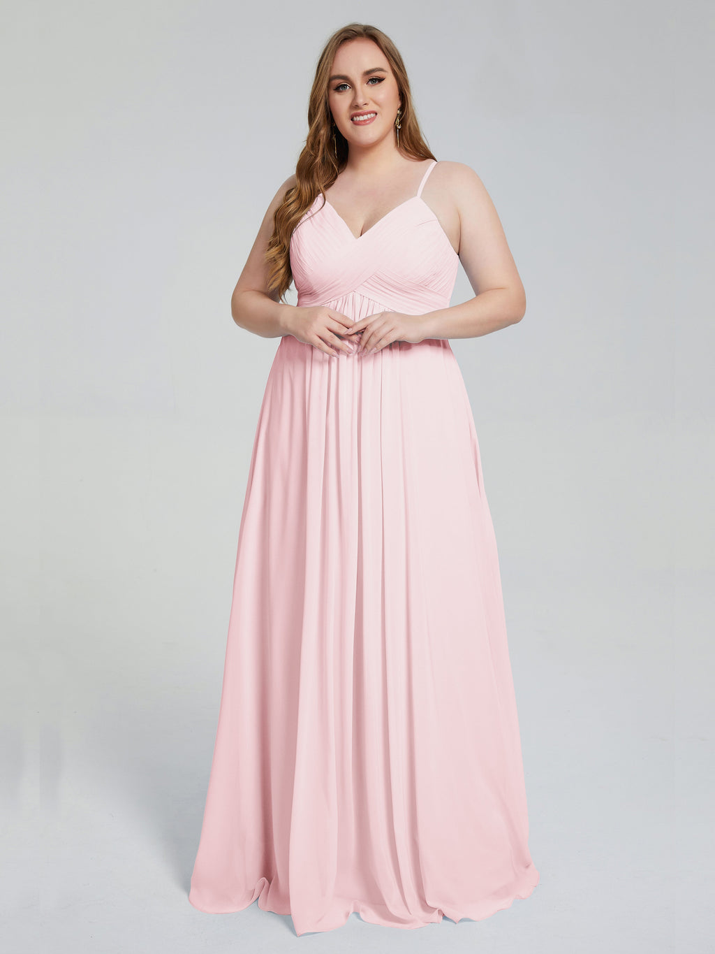 Londyn Spaghetti Straps Plus Size Long Bridesmaid Dresses