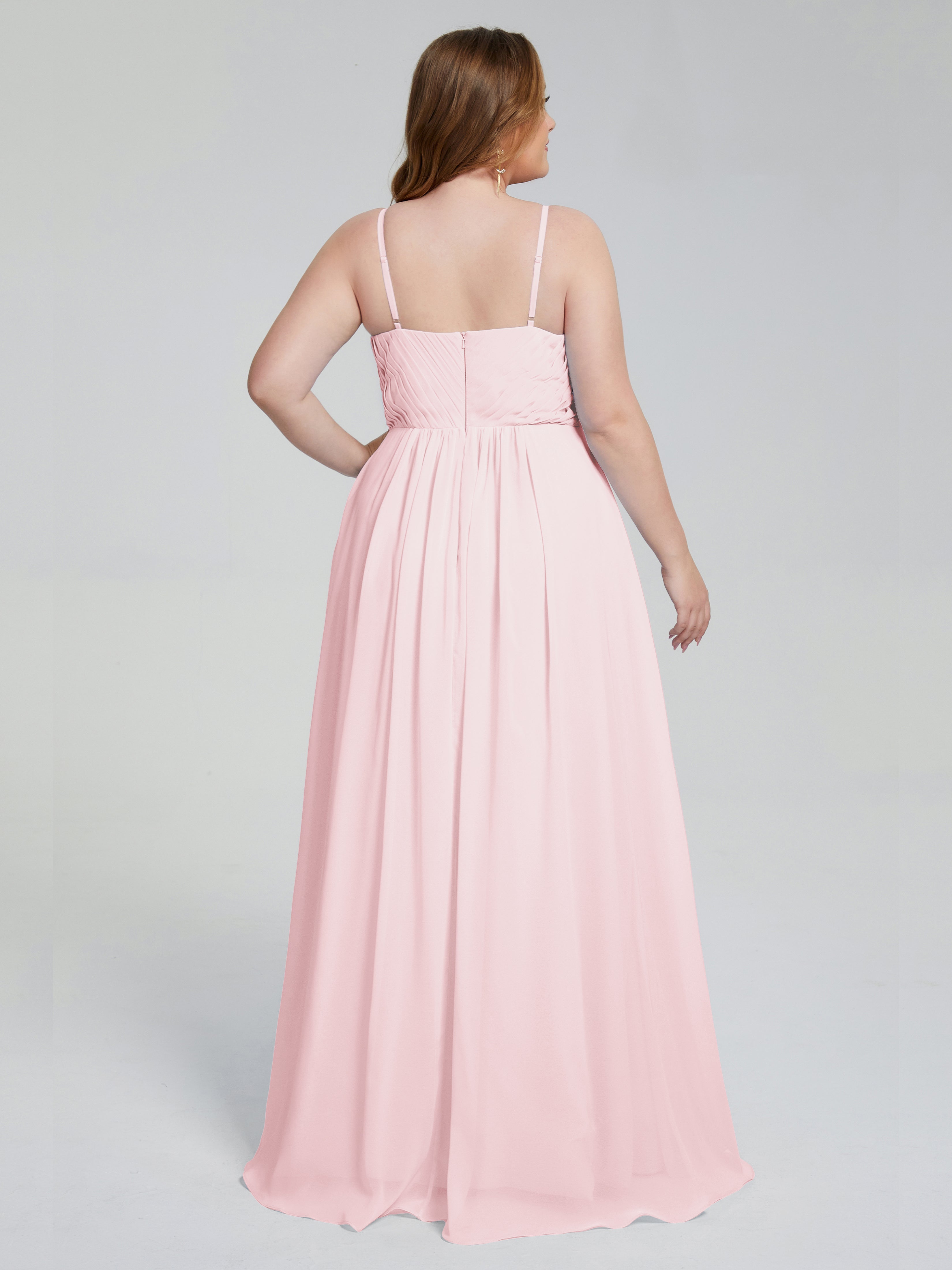 Londyn Spaghetti Straps Plus Size Long Bridesmaid Dresses