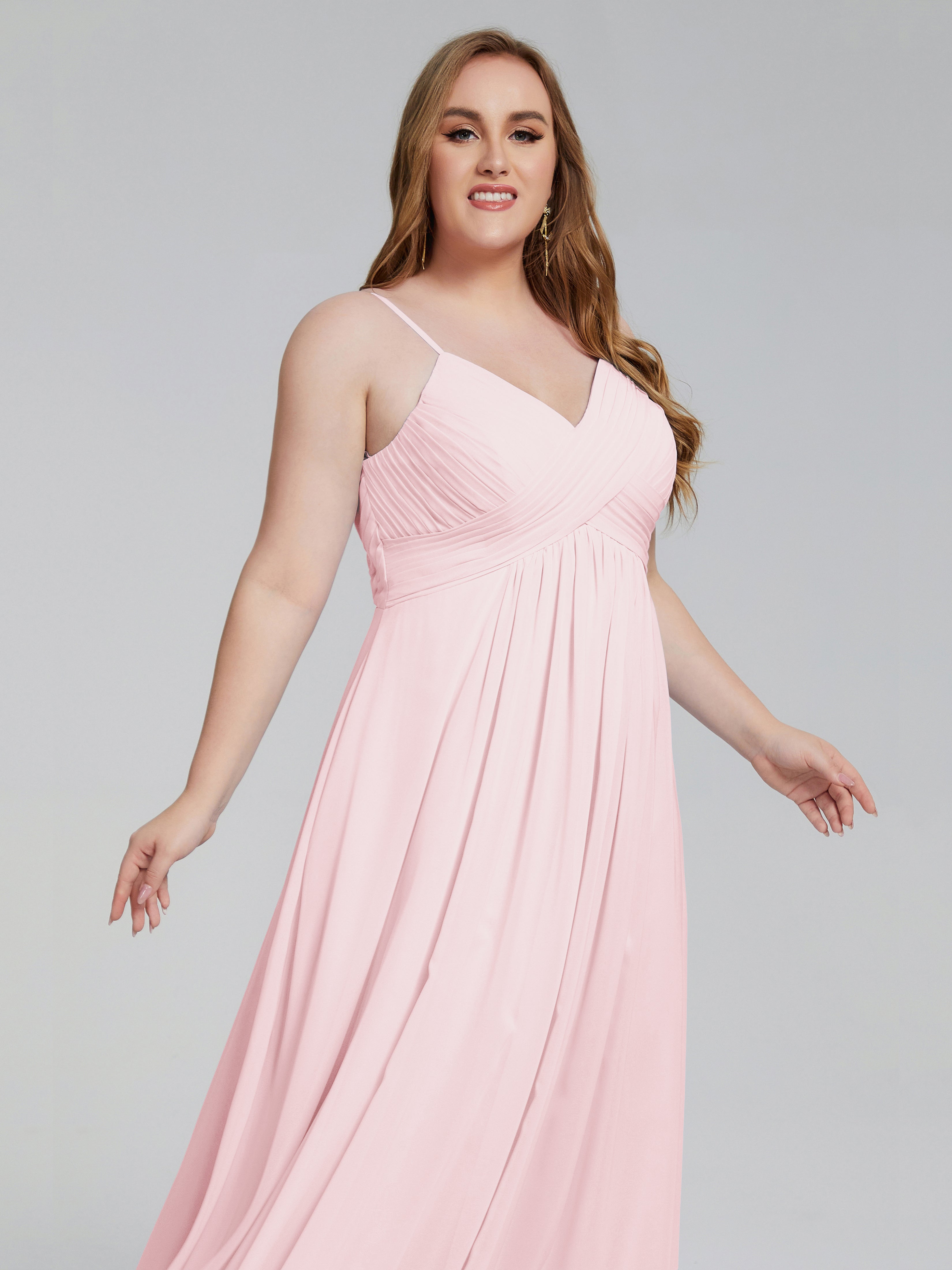 Londyn Spaghetti Straps Plus Size Long Bridesmaid Dresses