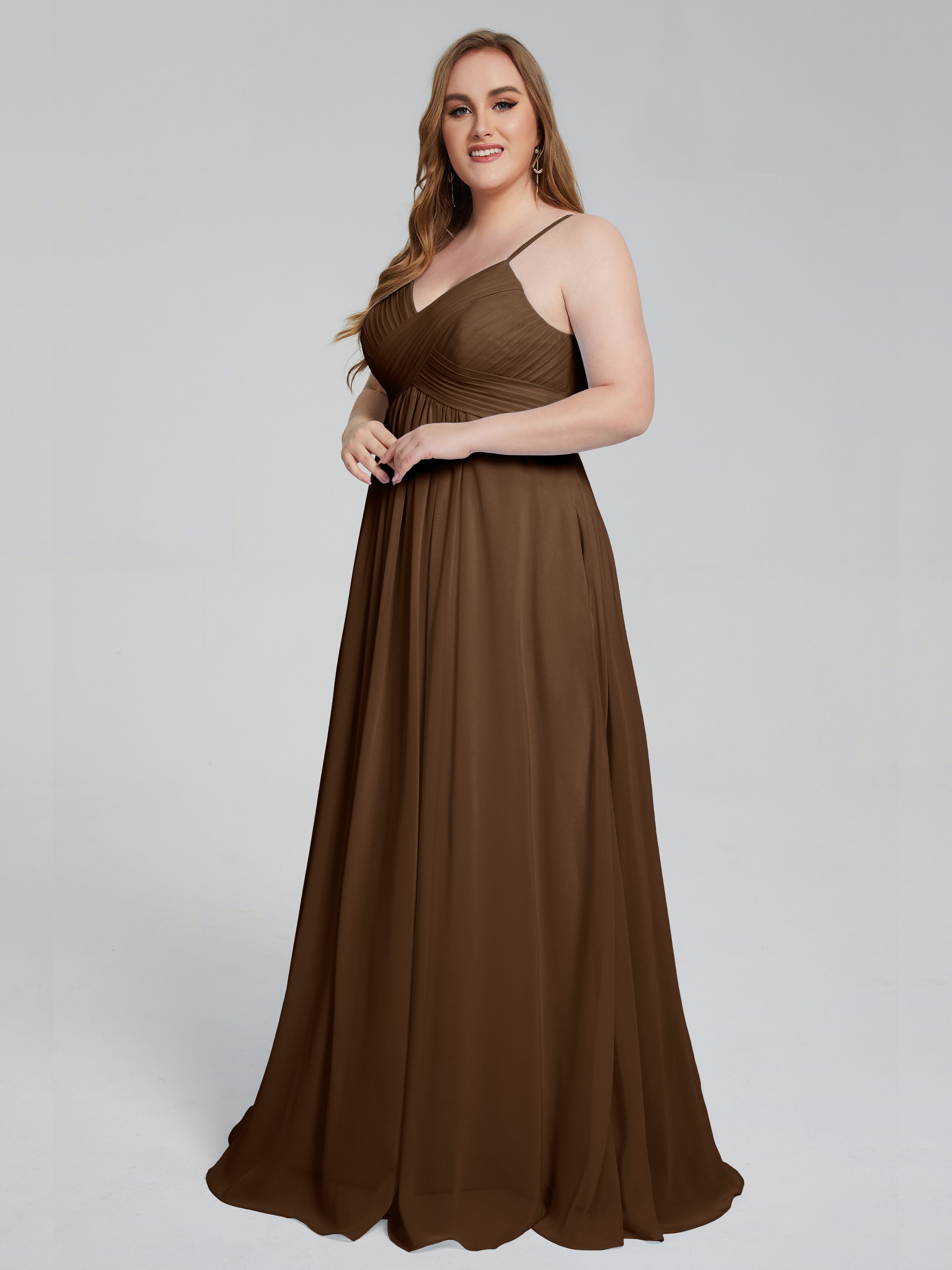 Londyn Spaghetti Straps Plus Size Long Bridesmaid Dresses