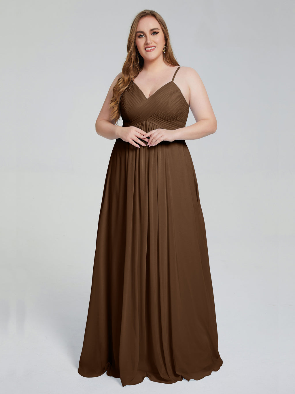 Londyn Spaghetti Straps Plus Size Long Bridesmaid Dresses