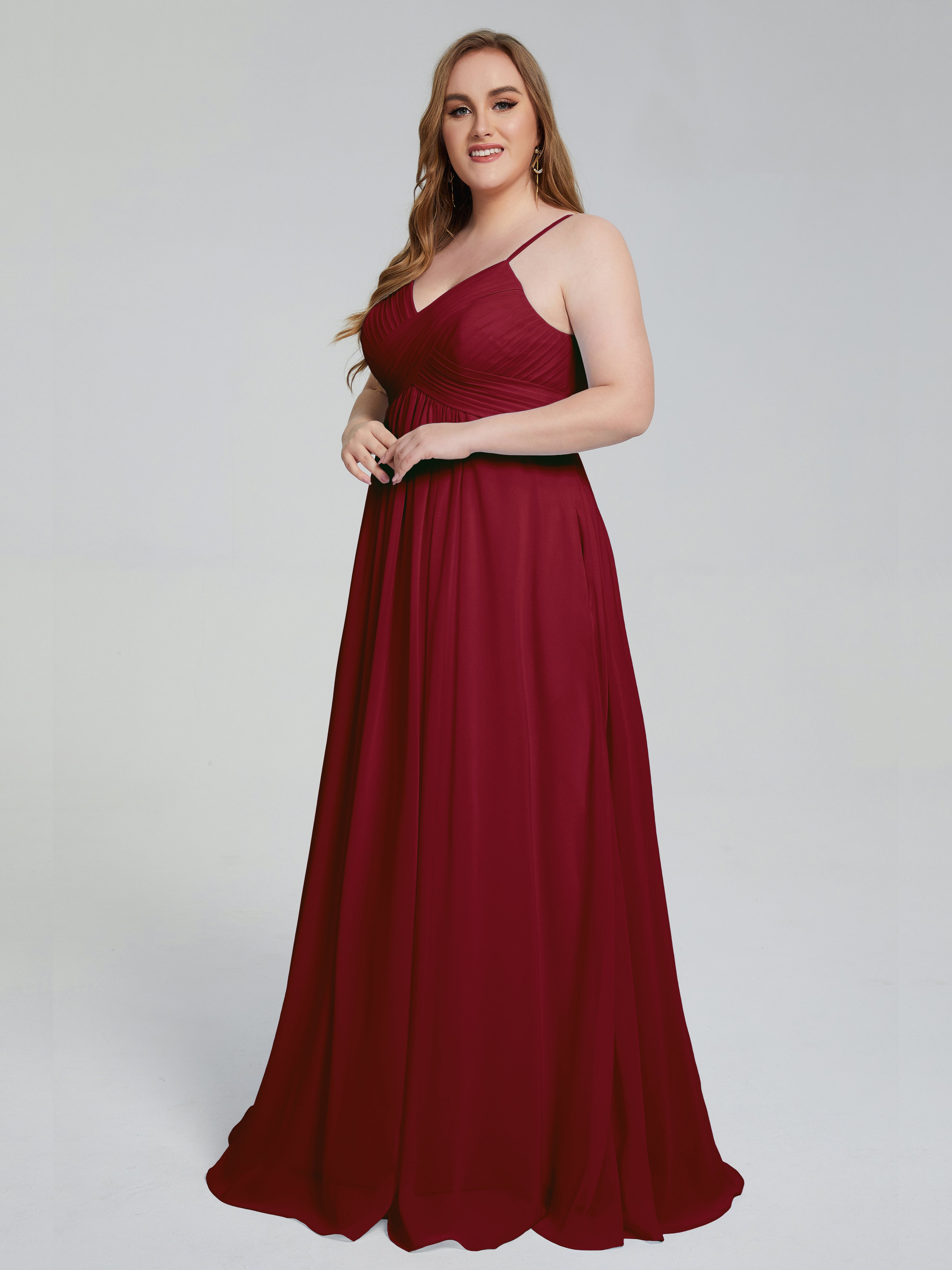 Londyn Spaghetti Straps Plus Size Long Bridesmaid Dresses