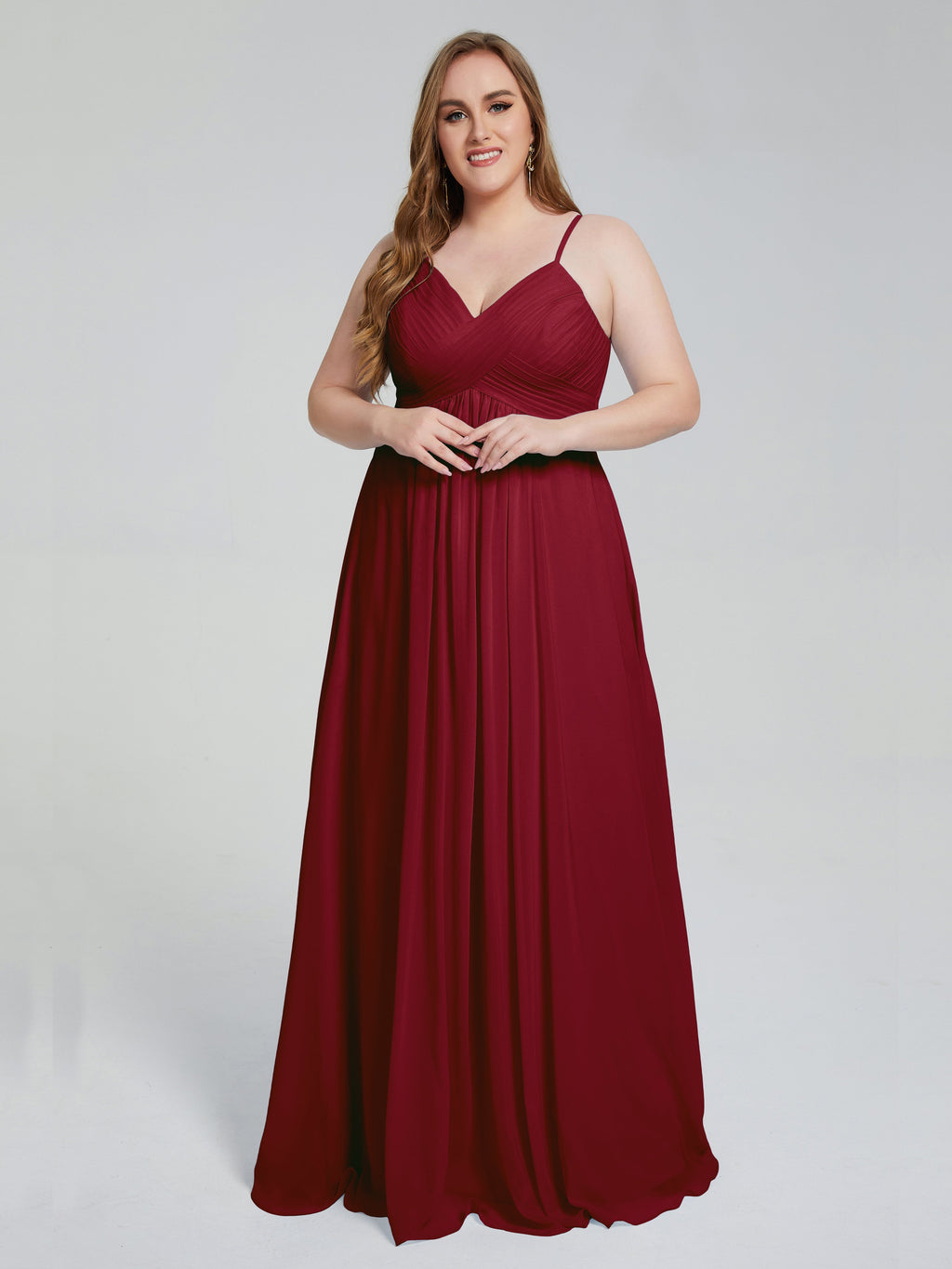 Londyn Spaghetti Straps Plus Size Long Bridesmaid Dresses