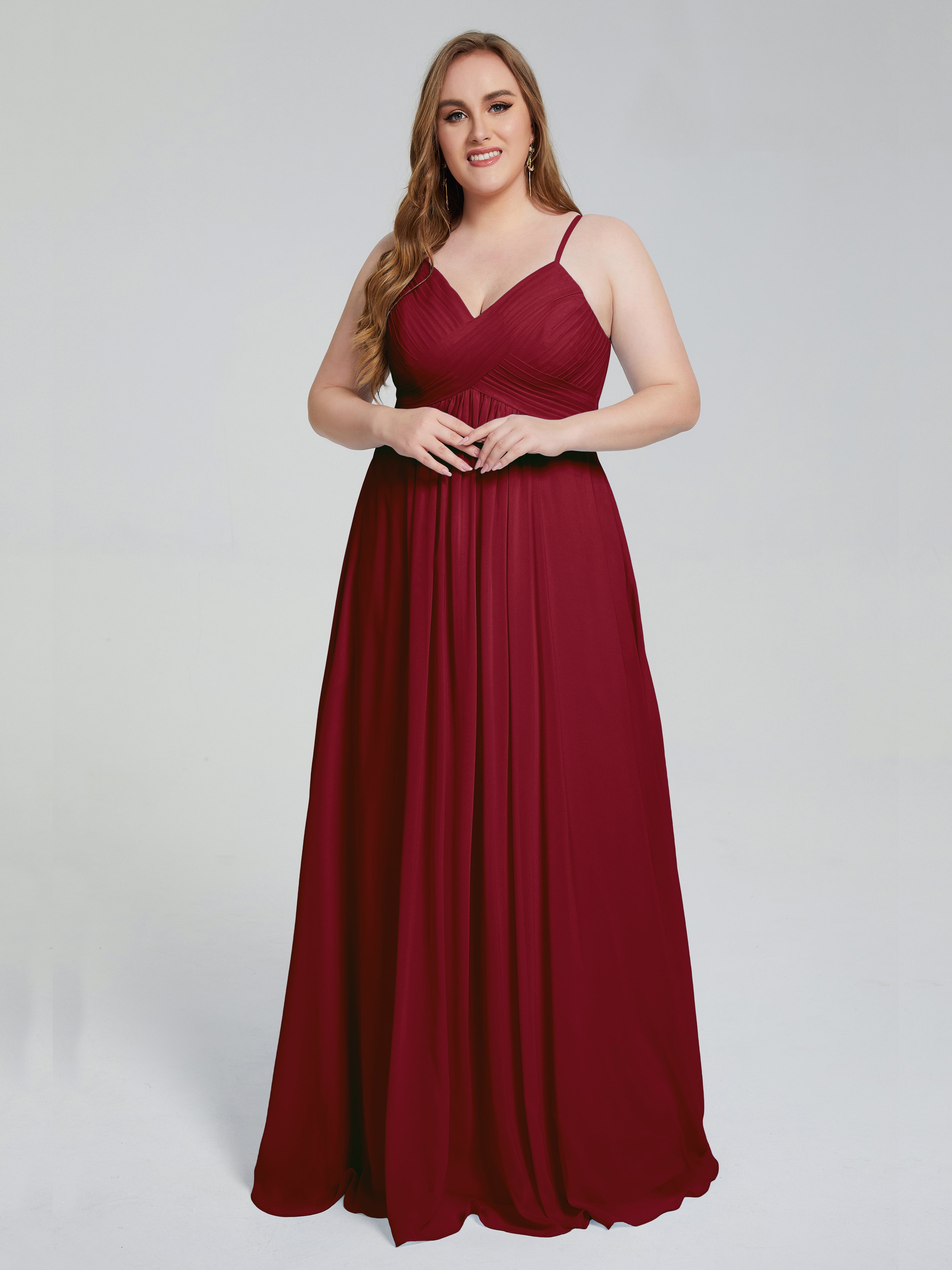 Londyn Spaghetti Straps Plus Size Long Bridesmaid Dresses