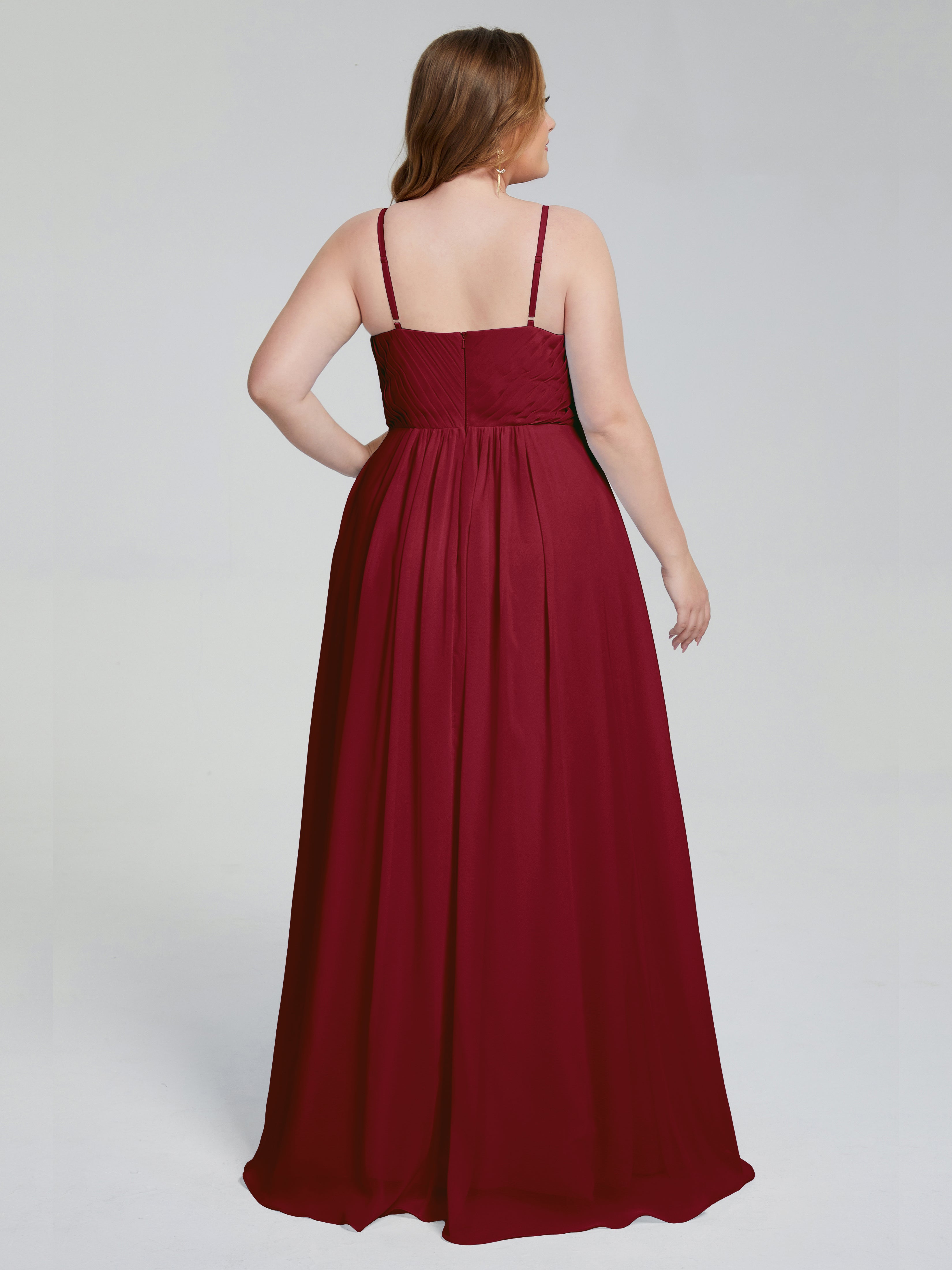 Londyn Spaghetti Straps Plus Size Long Bridesmaid Dresses