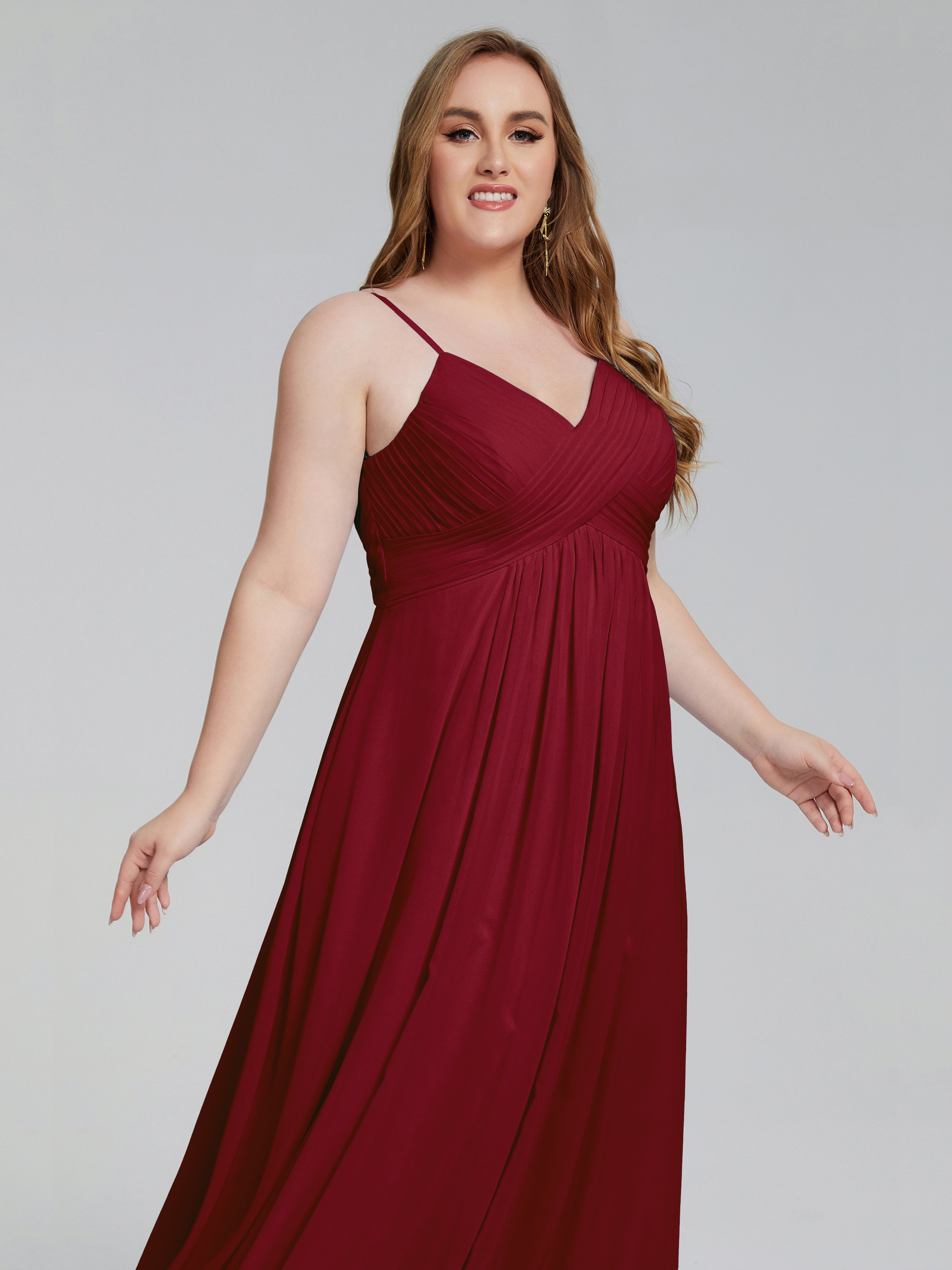 Londyn Spaghetti Straps Plus Size Long Bridesmaid Dresses