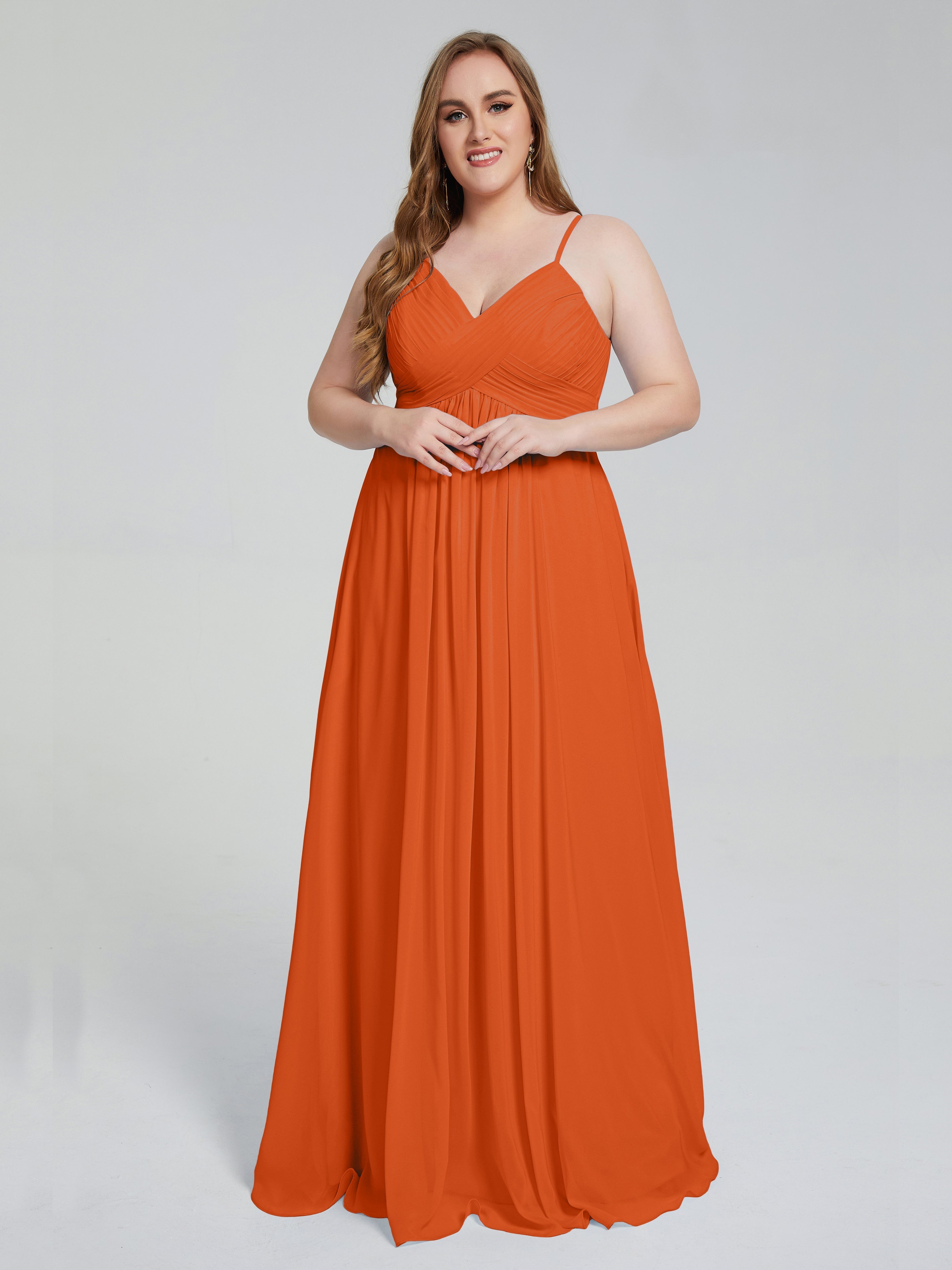 Londyn Spaghetti Straps Plus Size Long Bridesmaid Dresses