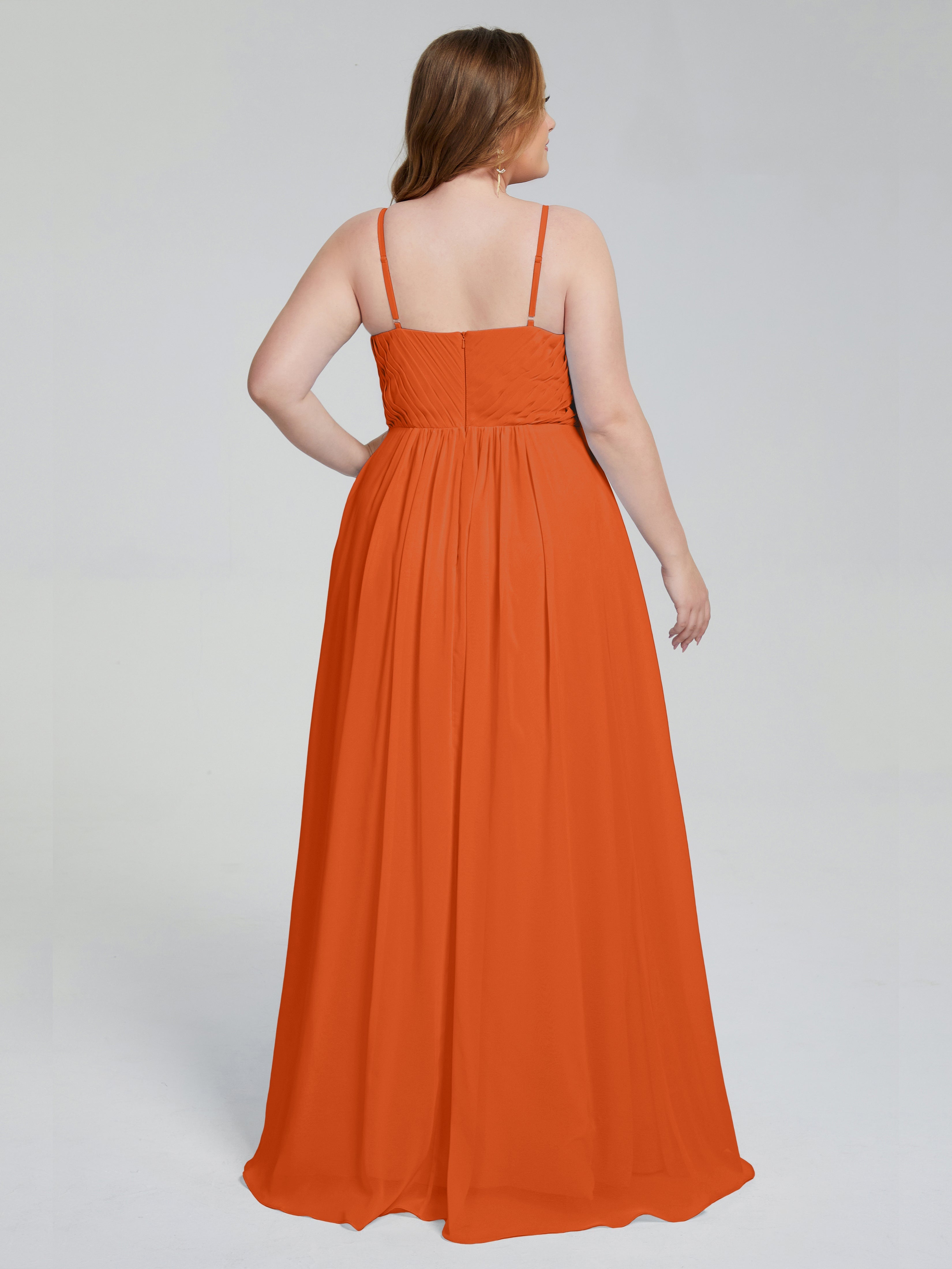 Londyn Spaghetti Straps Plus Size Long Bridesmaid Dresses