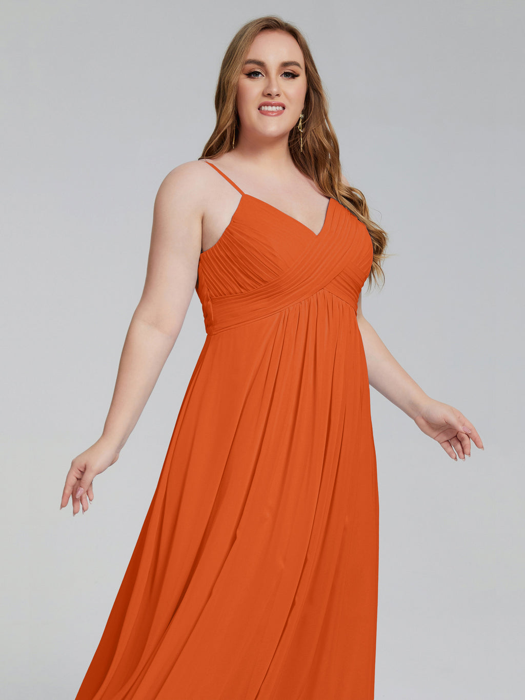 Londyn Spaghetti Straps Plus Size Long Bridesmaid Dresses