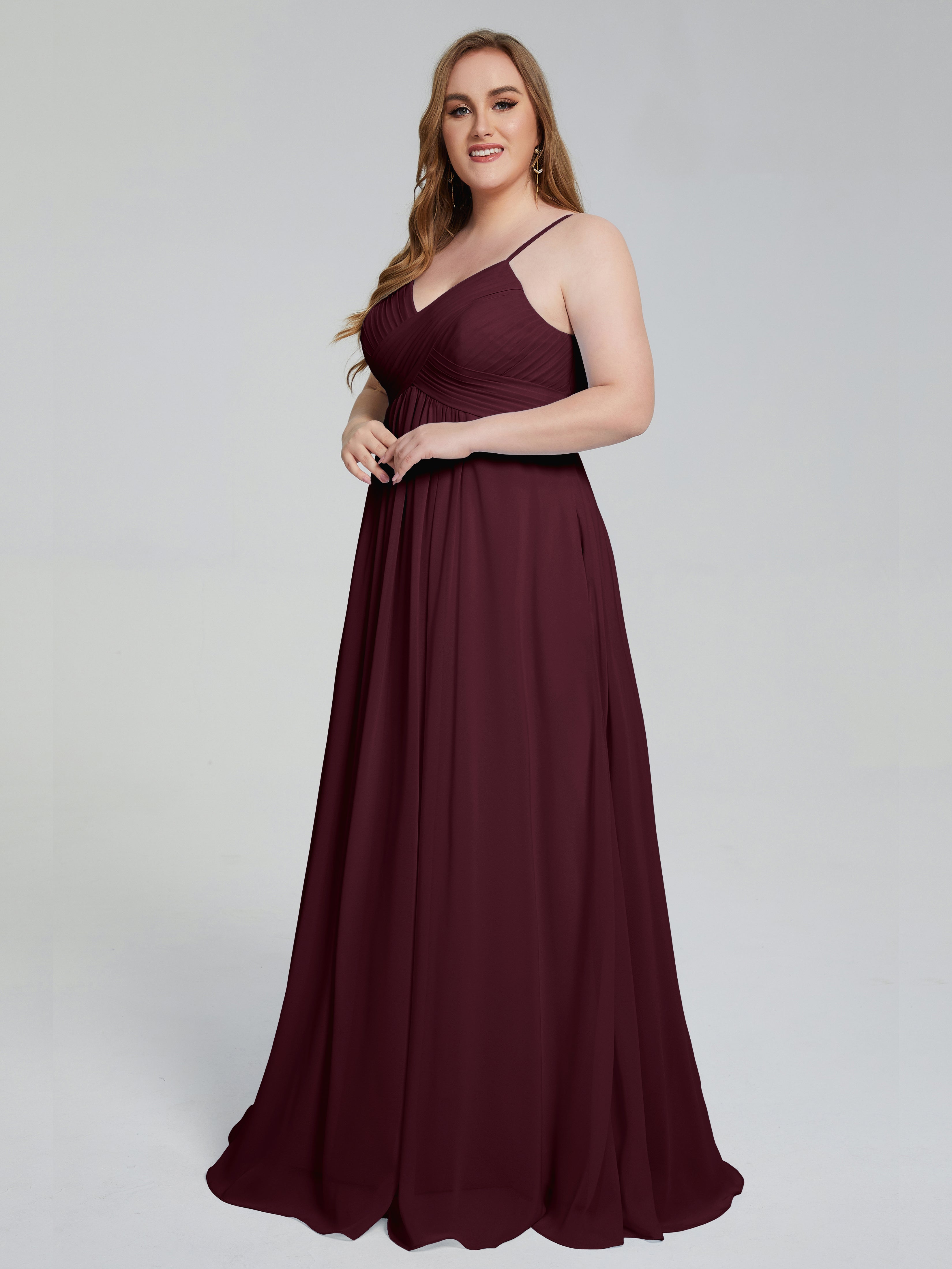 Londyn Spaghetti Straps Plus Size Long Bridesmaid Dresses