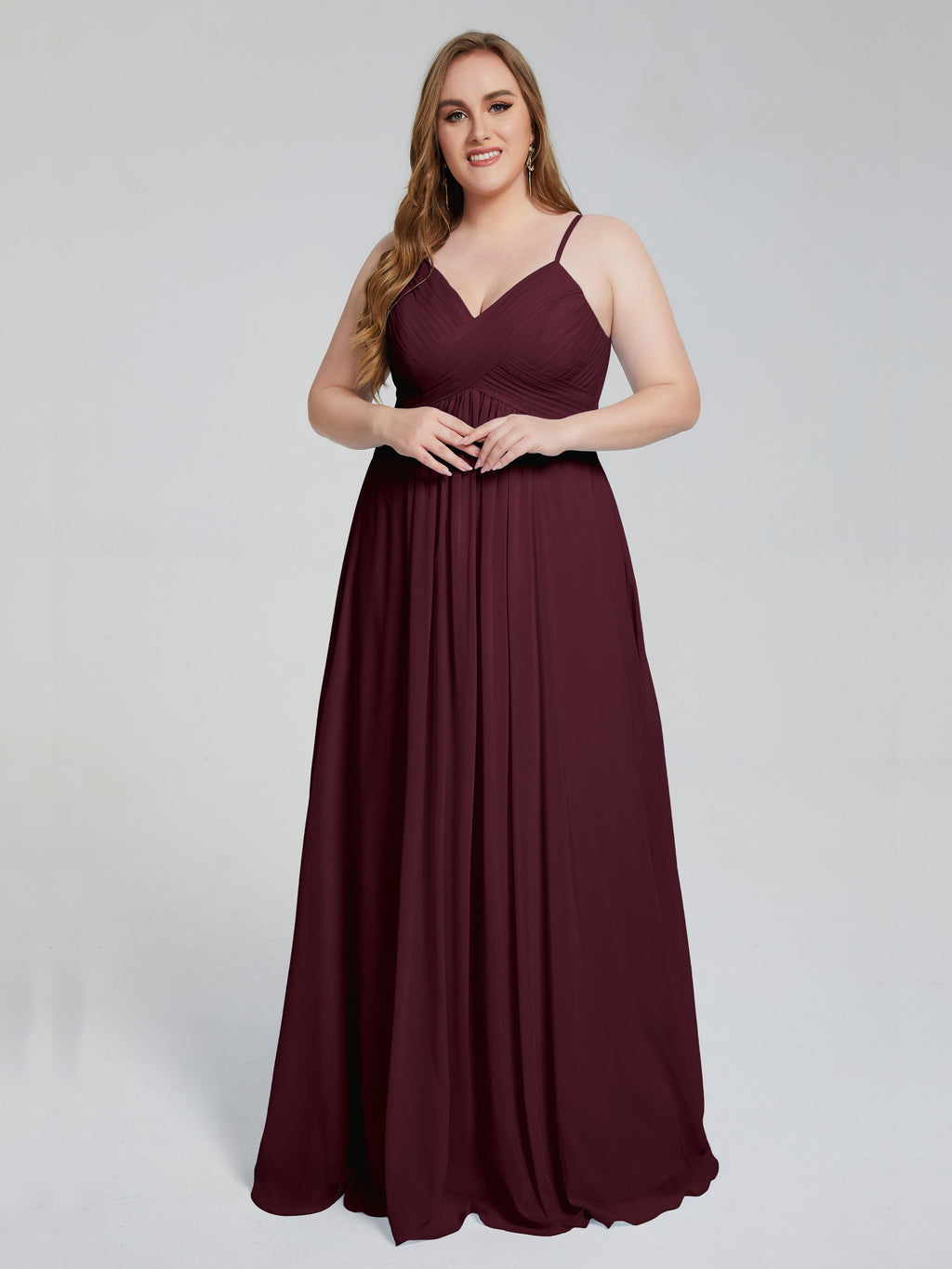 Londyn Spaghetti Straps Plus Size Long Bridesmaid Dresses