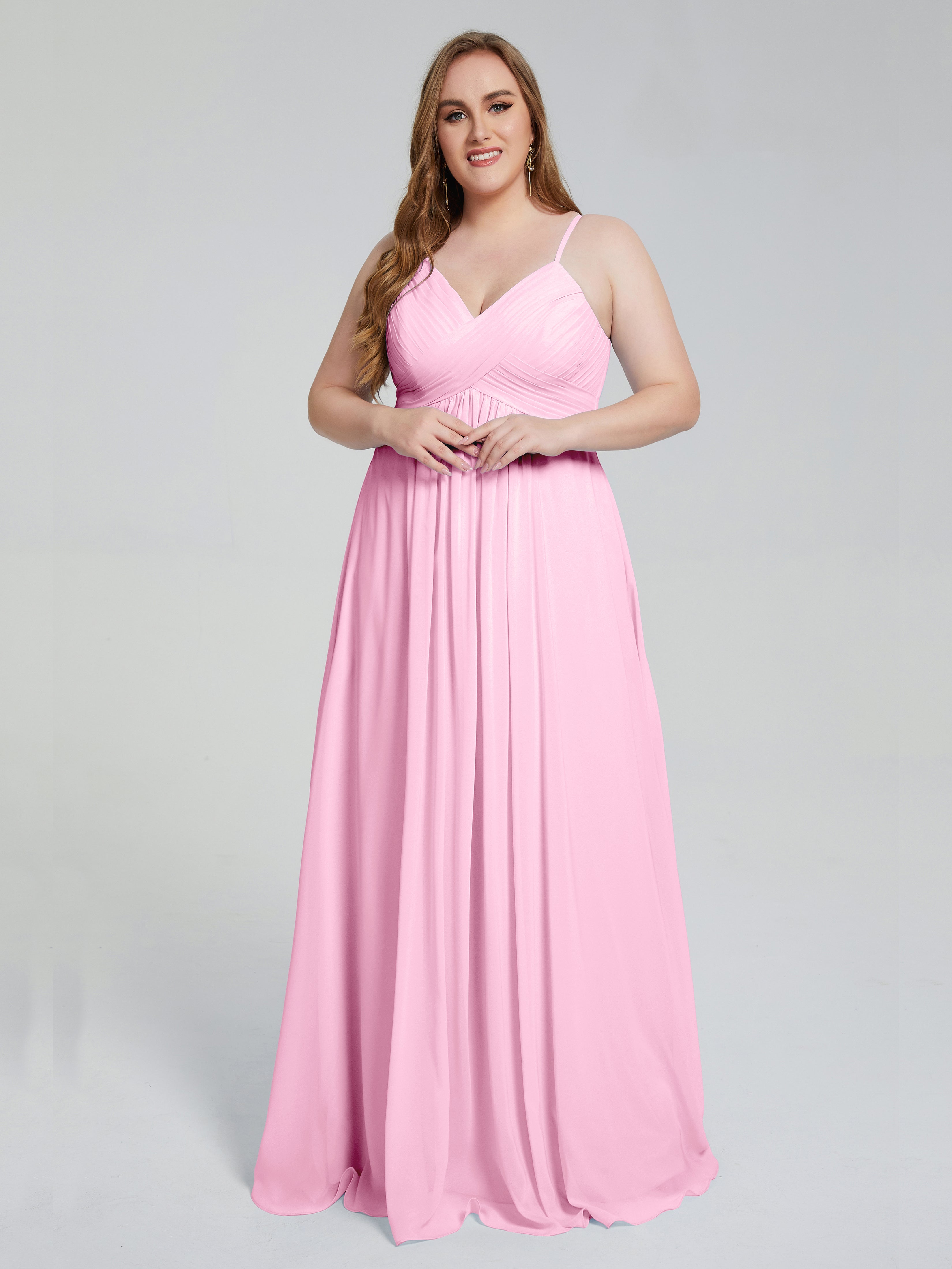 Londyn Spaghetti Straps Plus Size Long Bridesmaid Dresses