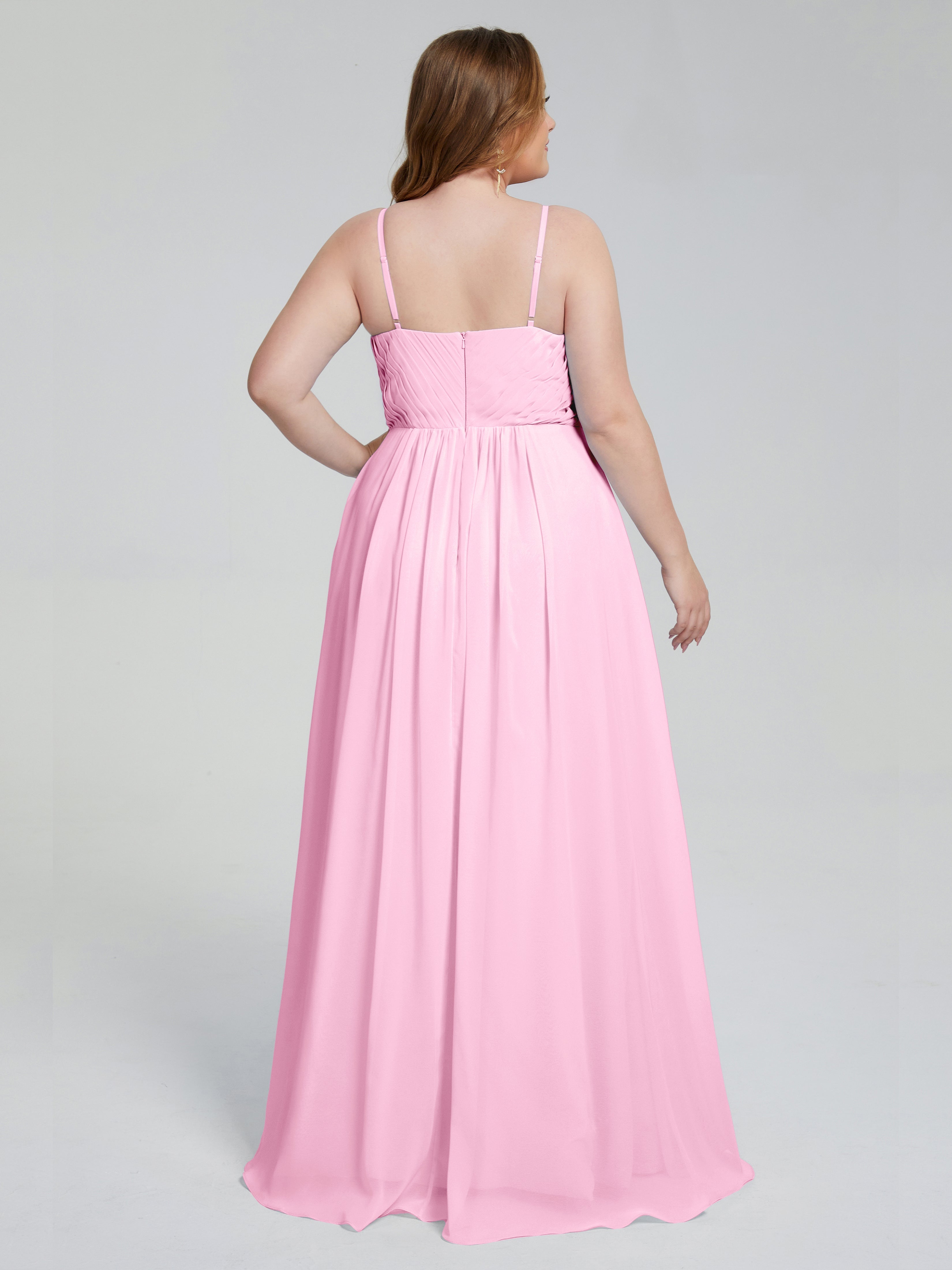 Londyn Spaghetti Straps Plus Size Long Bridesmaid Dresses