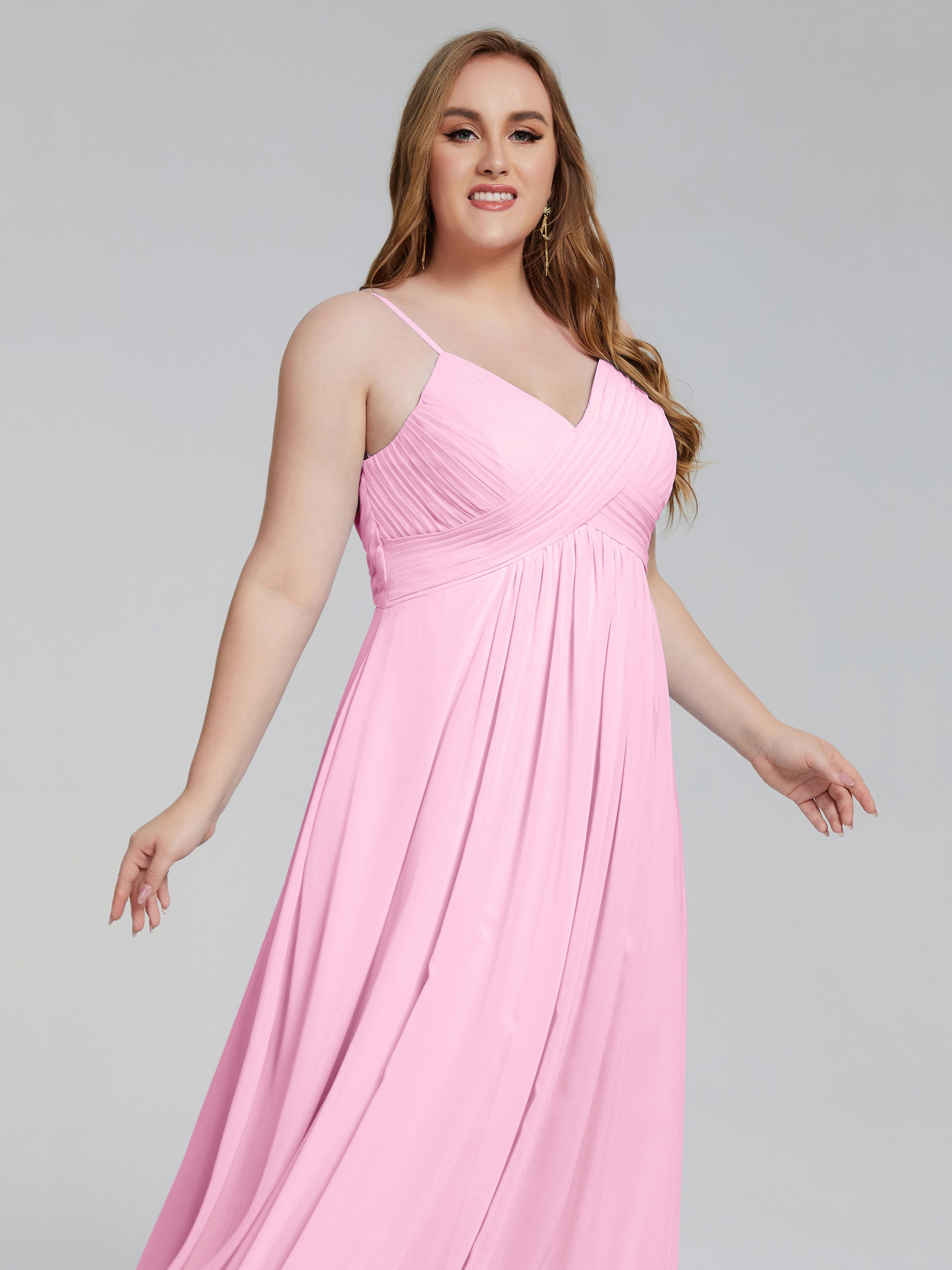 Londyn Spaghetti Straps Plus Size Long Bridesmaid Dresses