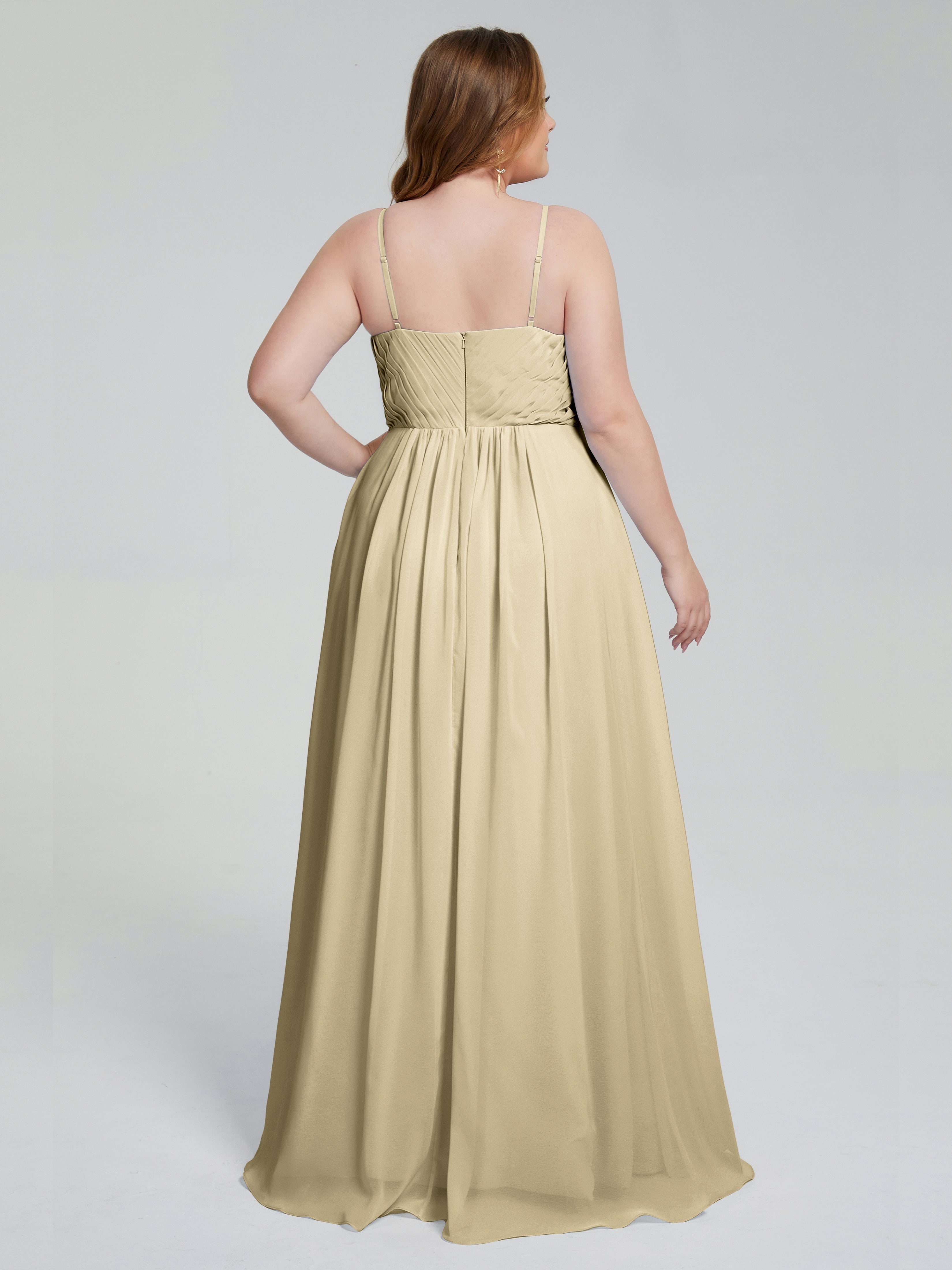 Londyn Spaghetti Straps Plus Size Long Bridesmaid Dresses