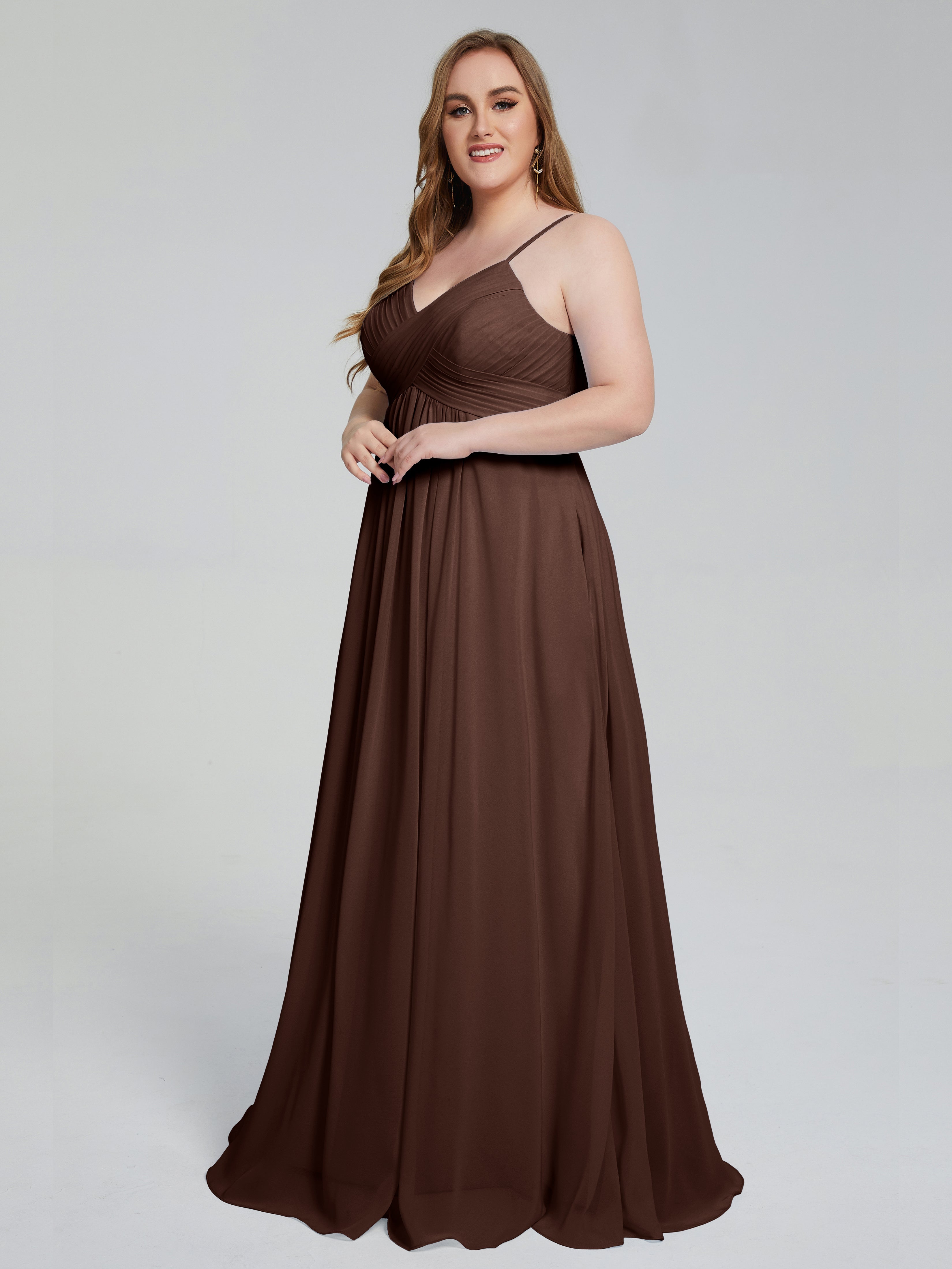 Londyn Spaghetti Straps Plus Size Long Bridesmaid Dresses