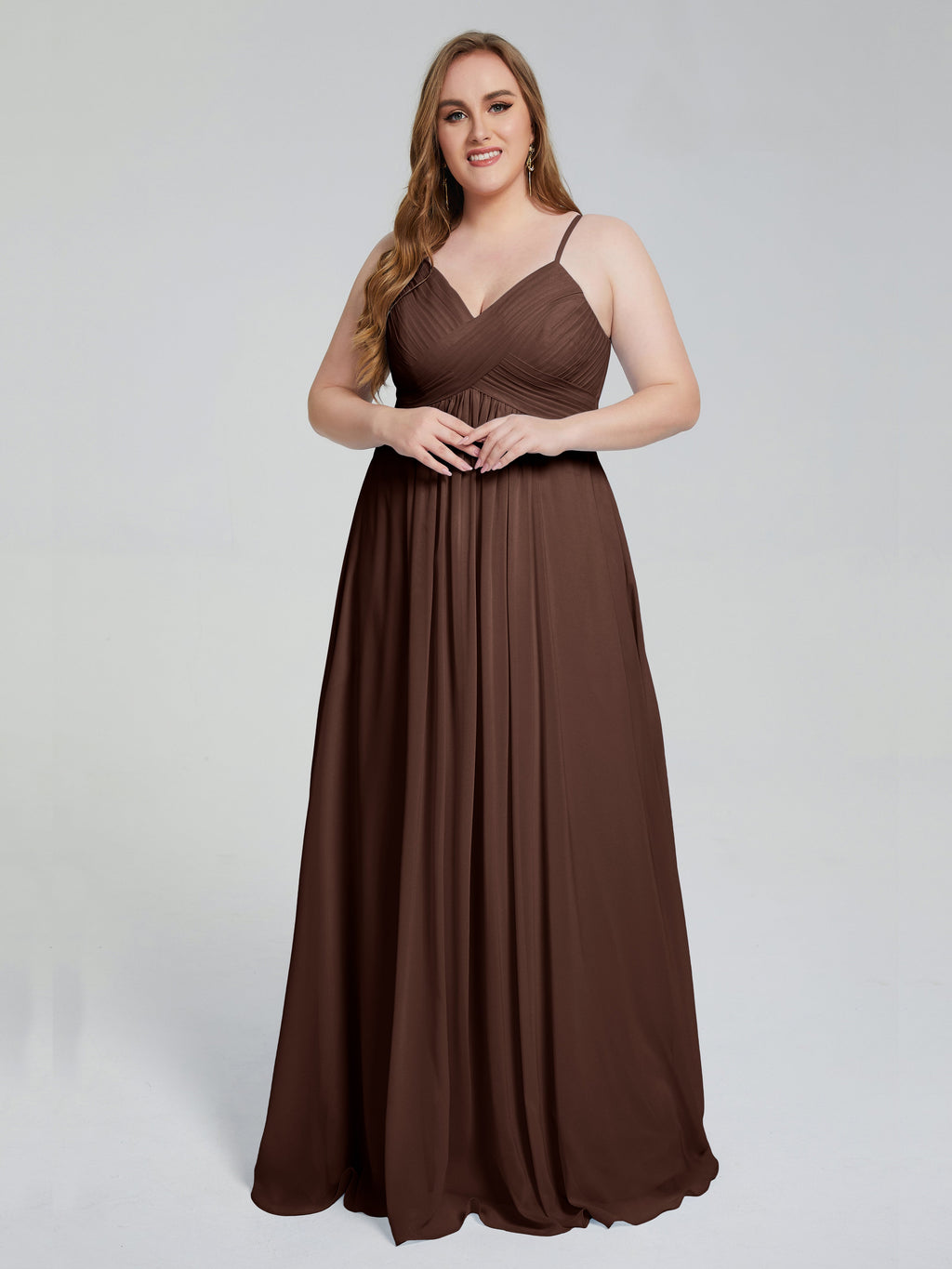 Londyn Spaghetti Straps Plus Size Long Bridesmaid Dresses
