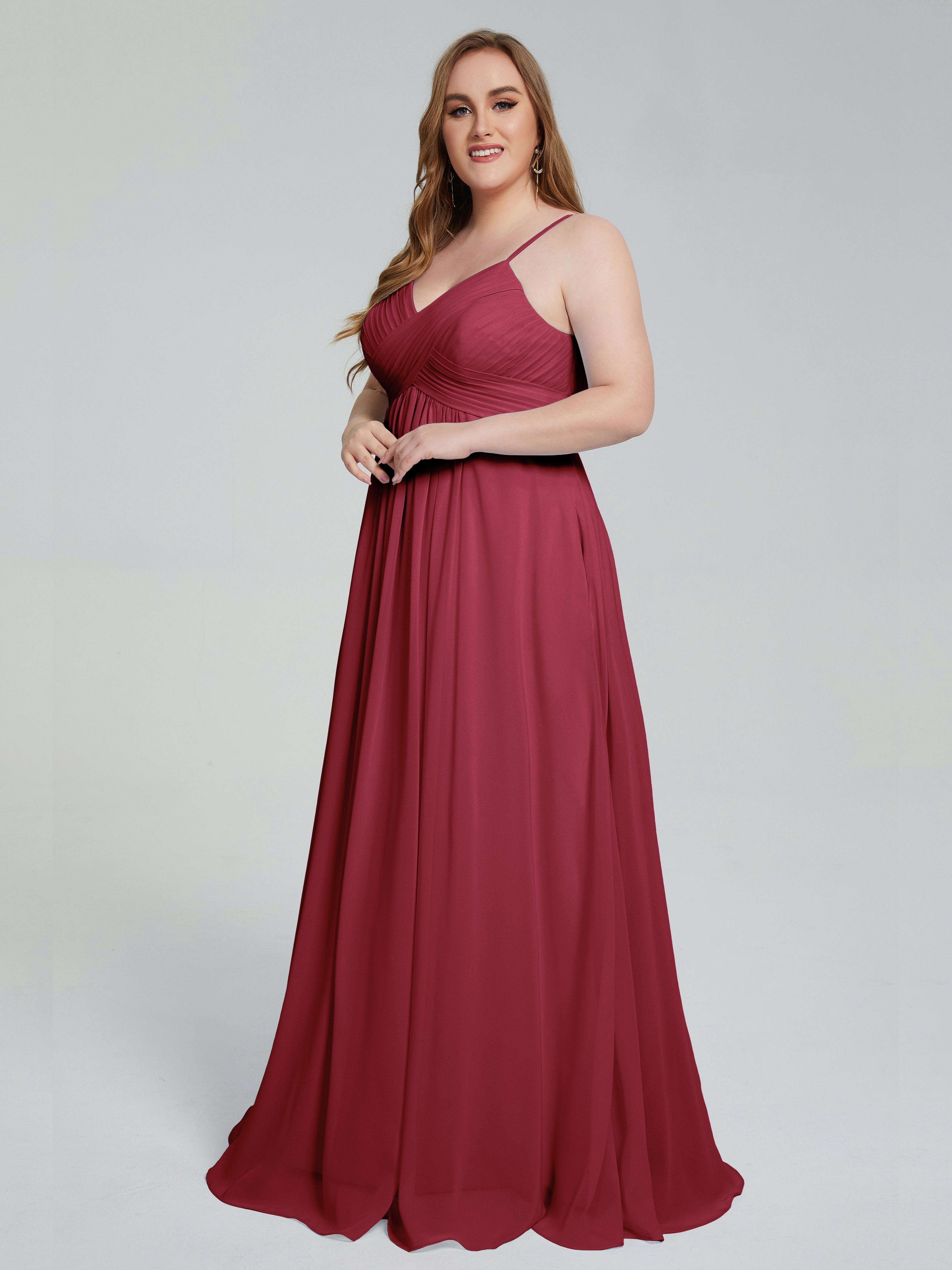 Londyn Spaghetti Straps Plus Size Long Bridesmaid Dresses