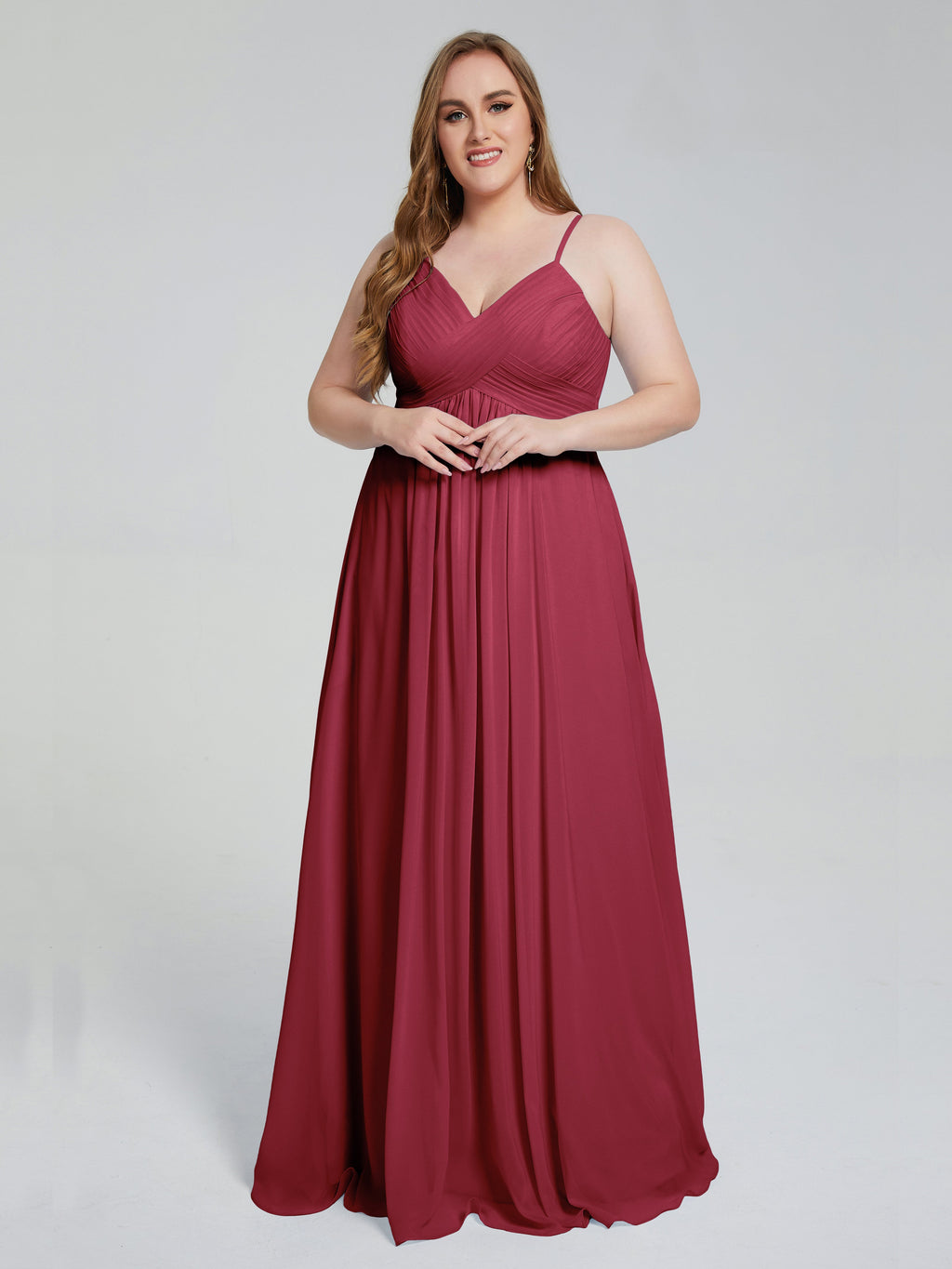 Londyn Spaghetti Straps Plus Size Long Bridesmaid Dresses