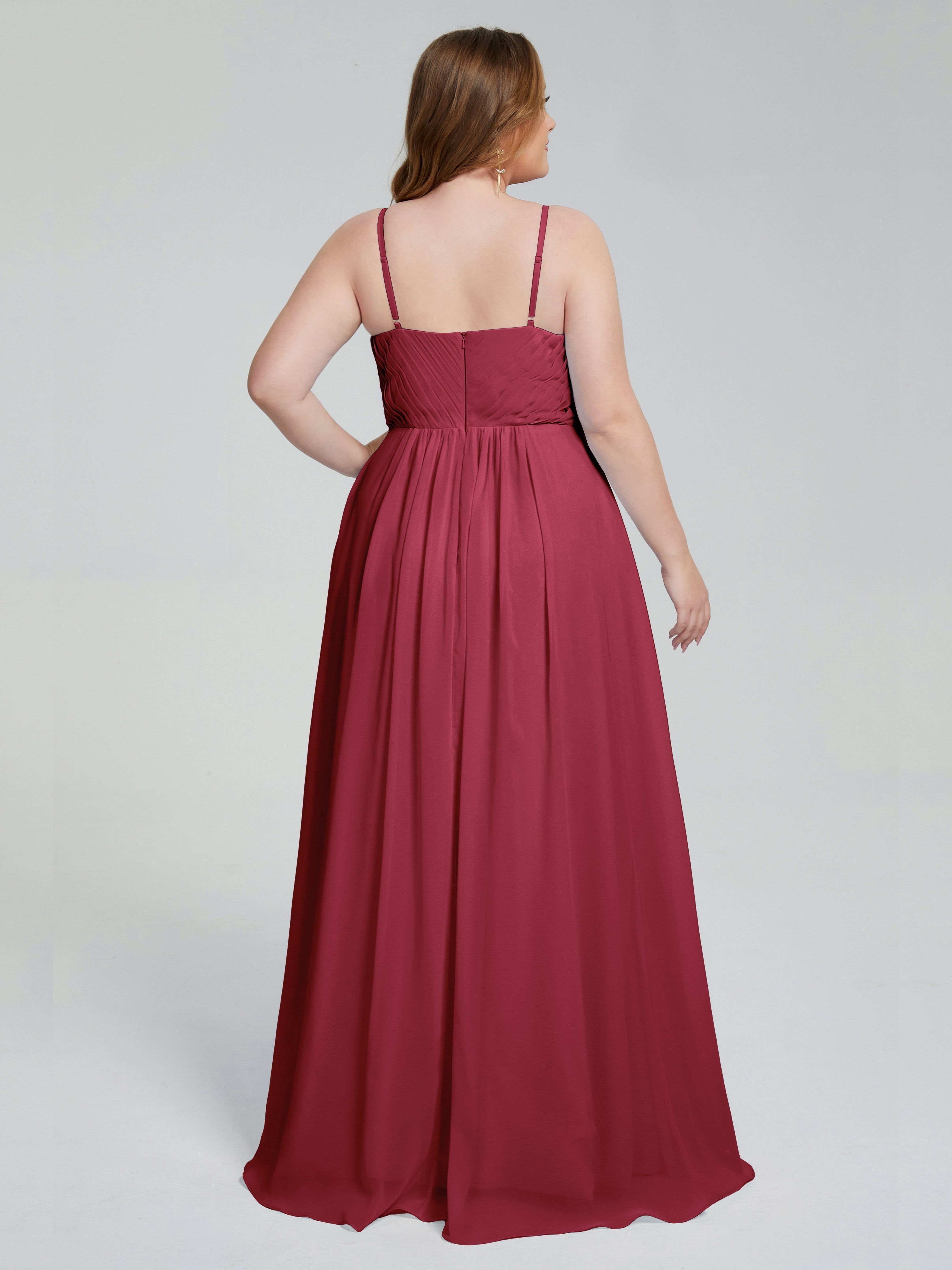 Londyn Spaghetti Straps Plus Size Long Bridesmaid Dresses