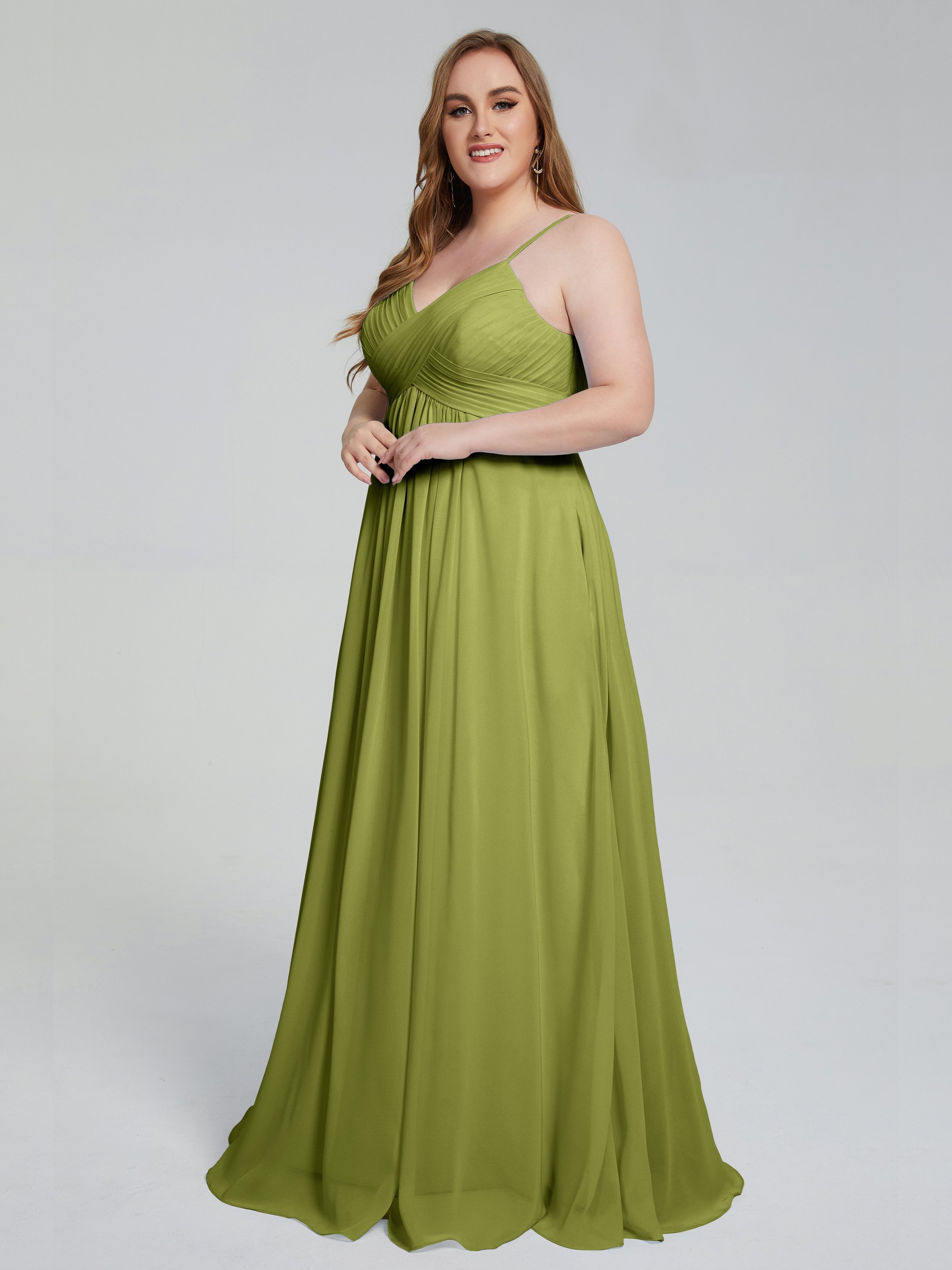 Londyn Spaghetti Straps Plus Size Long Bridesmaid Dresses