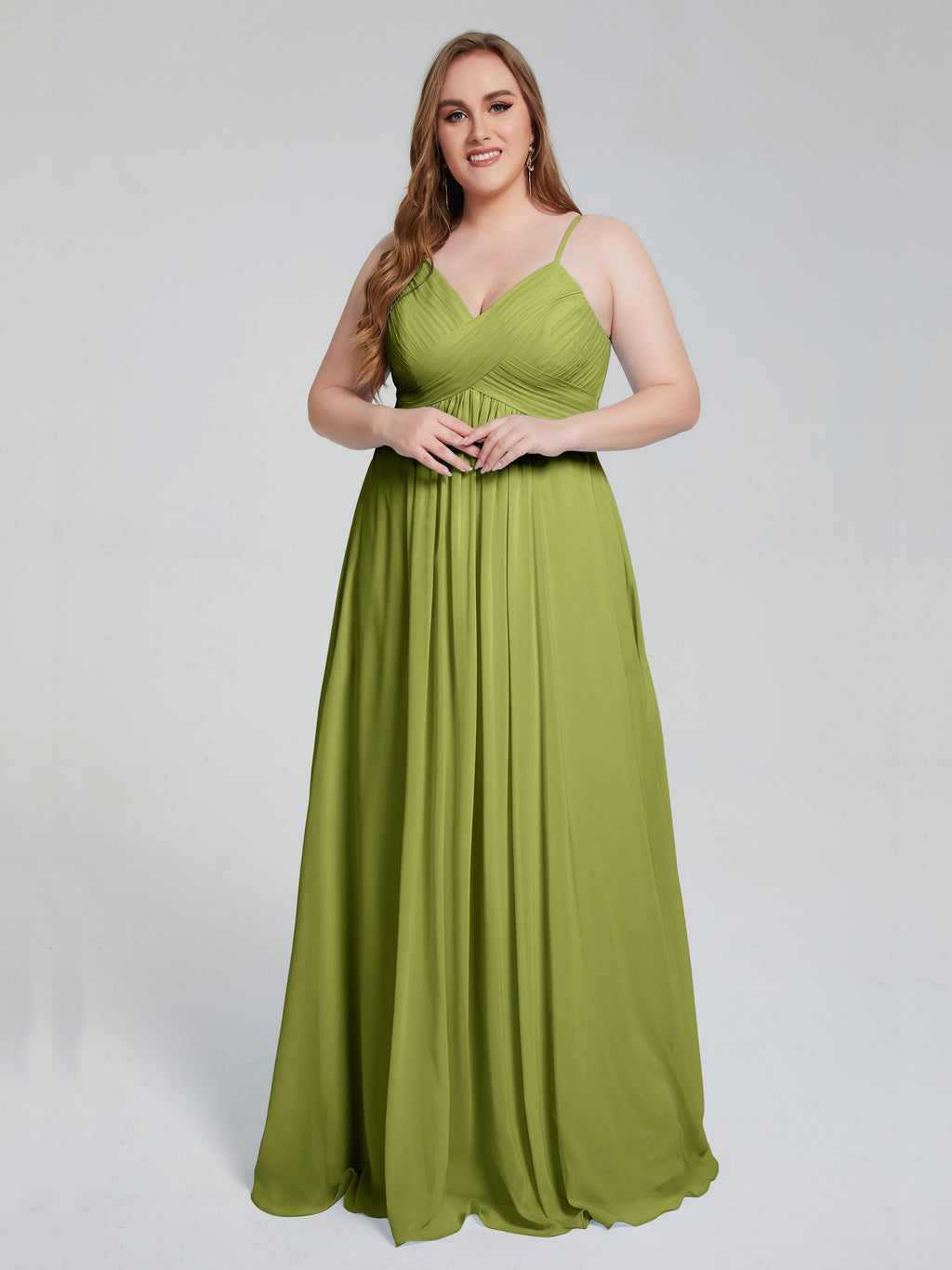 Londyn Spaghetti Straps Plus Size Long Bridesmaid Dresses