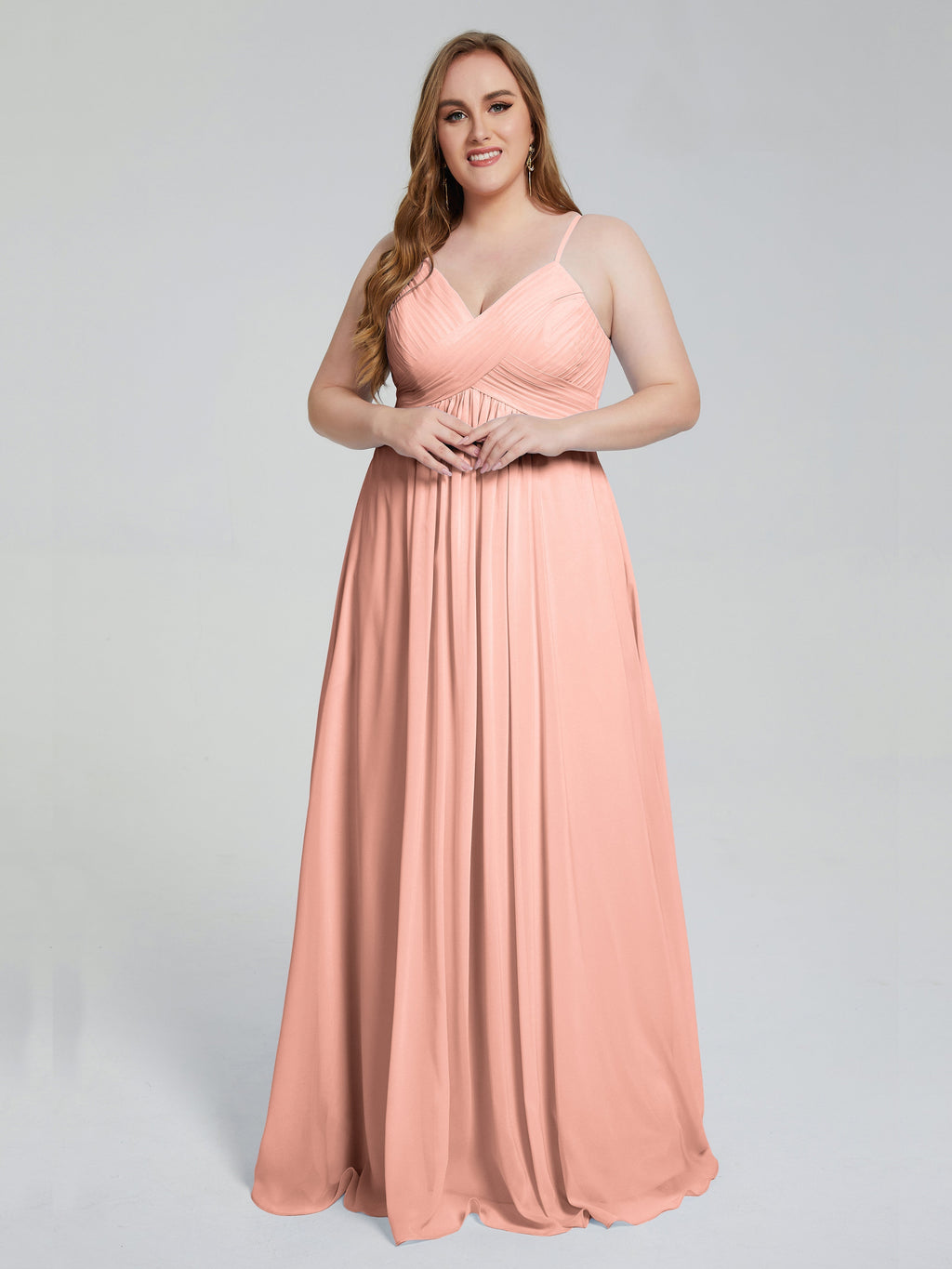 Londyn Spaghetti Straps Plus Size Long Bridesmaid Dresses