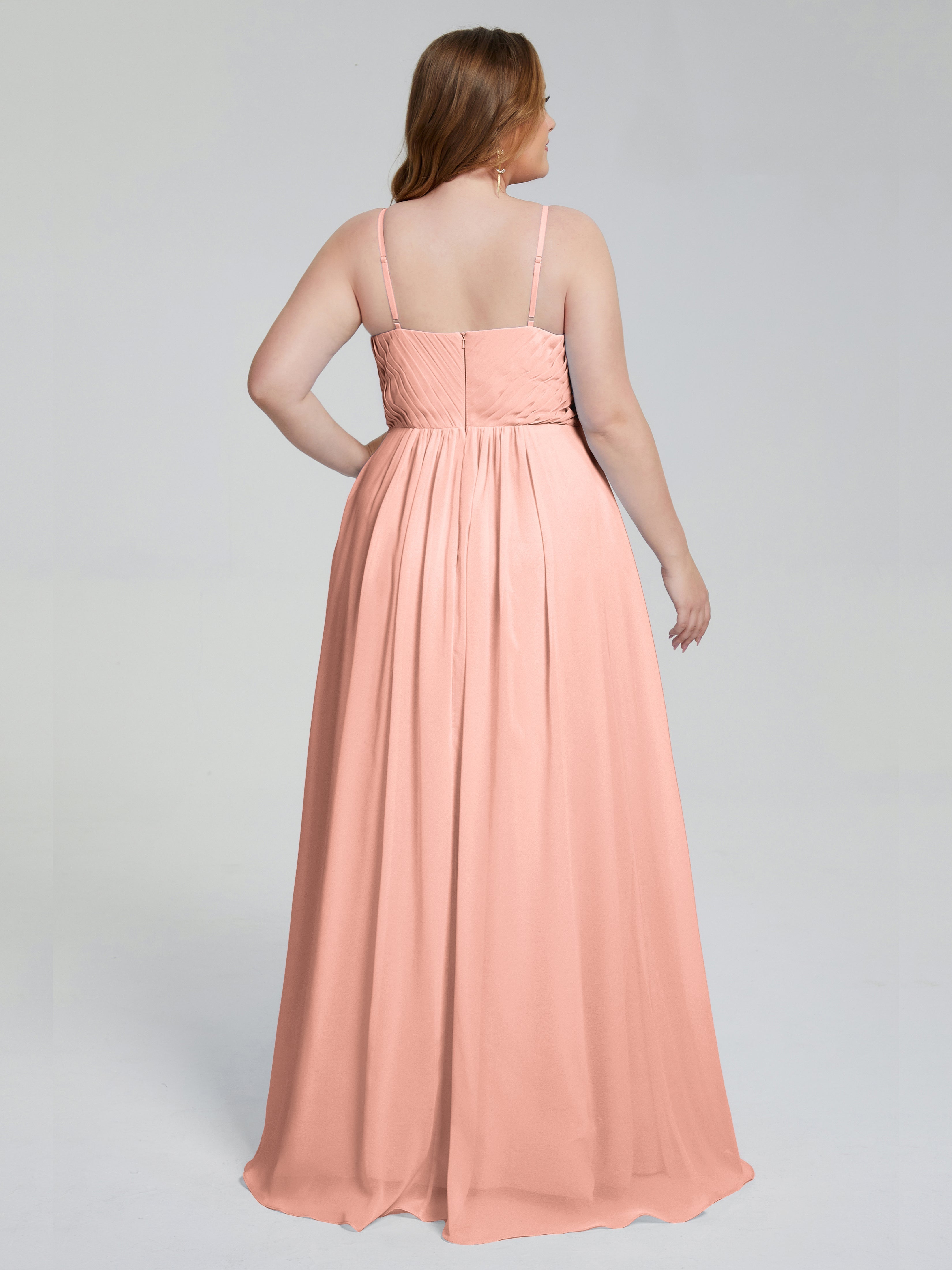 Londyn Spaghetti Straps Plus Size Long Bridesmaid Dresses