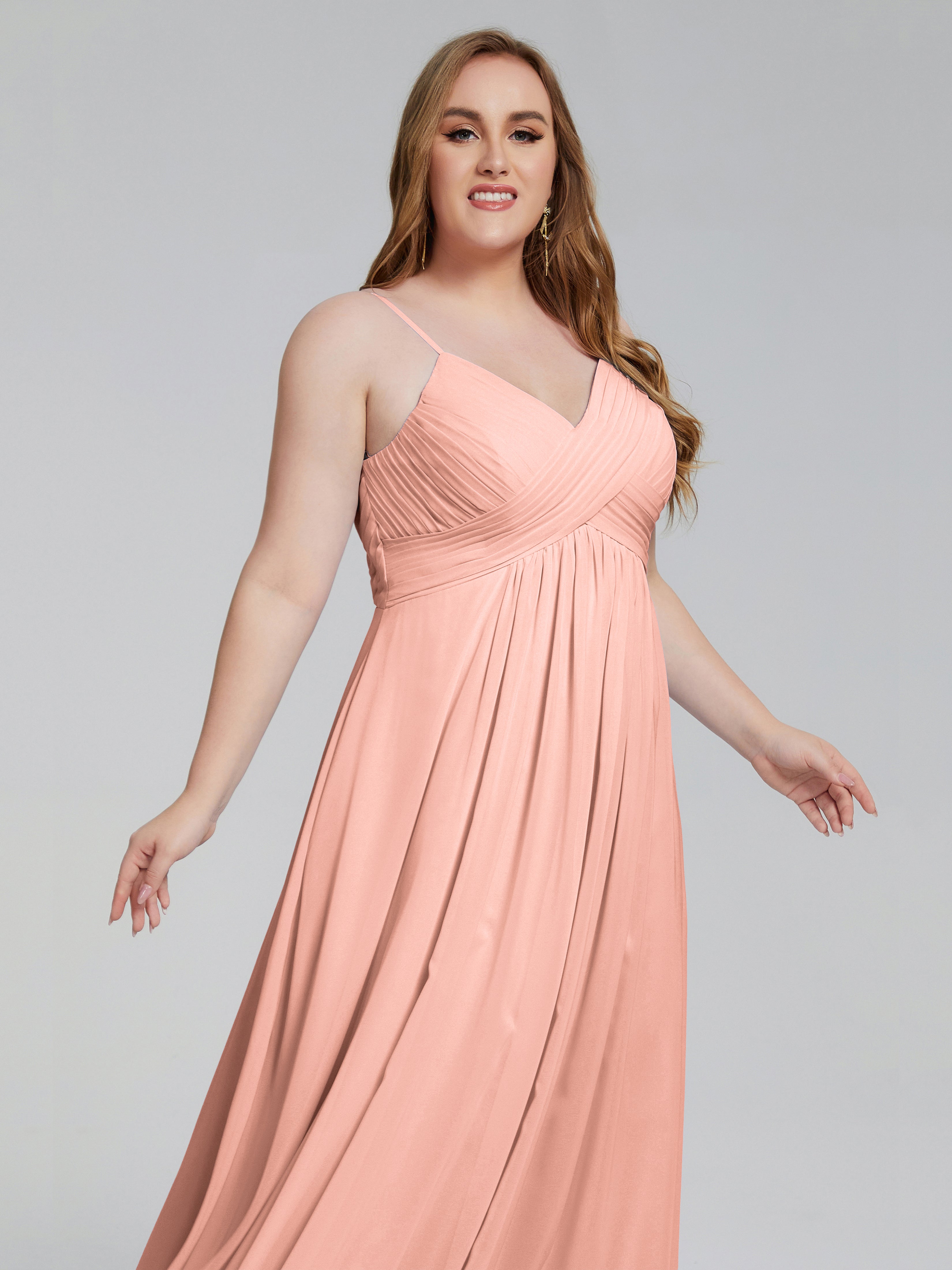 Londyn Spaghetti Straps Plus Size Long Bridesmaid Dresses