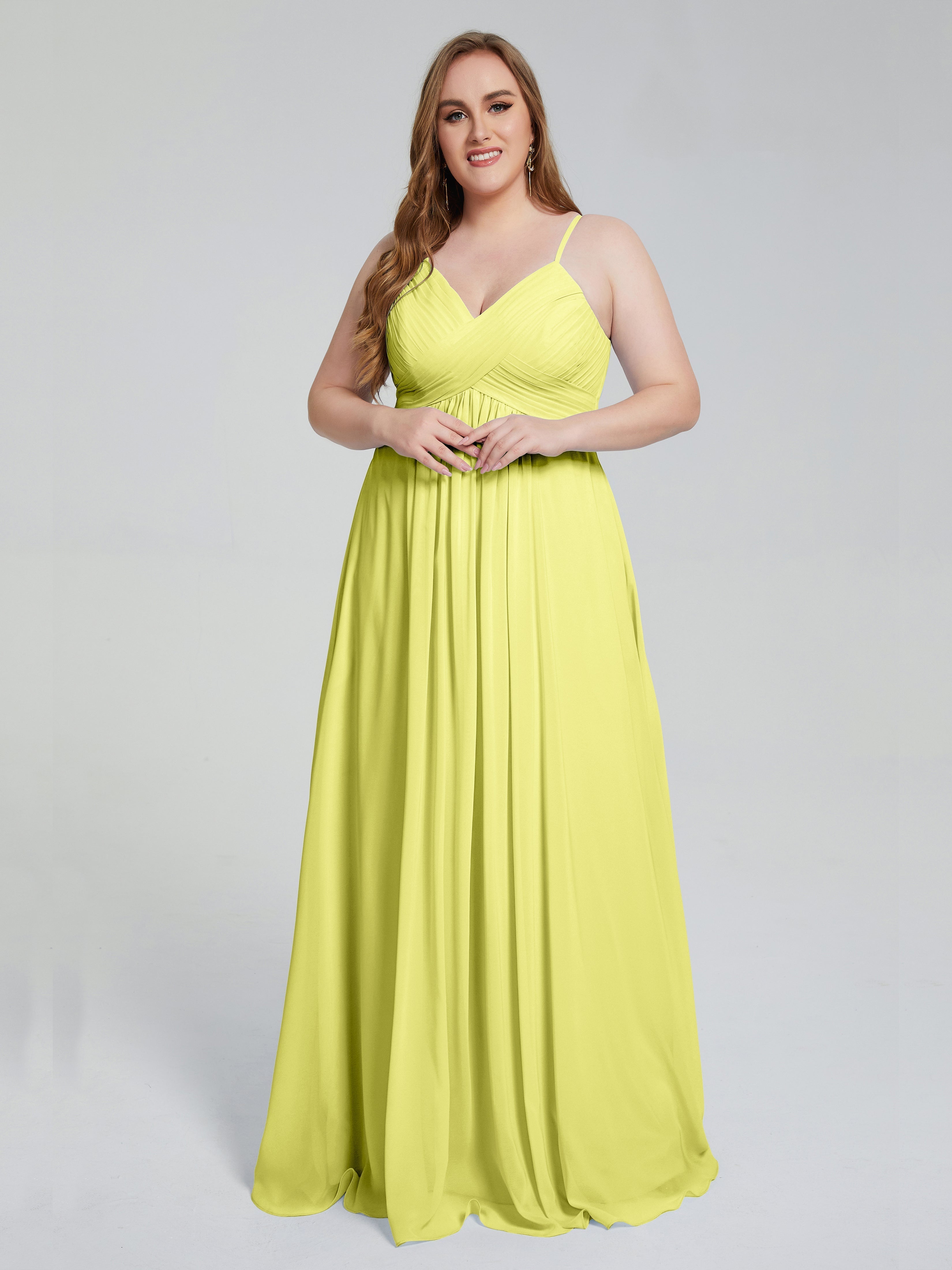 Londyn Spaghetti Straps Plus Size Long Bridesmaid Dresses