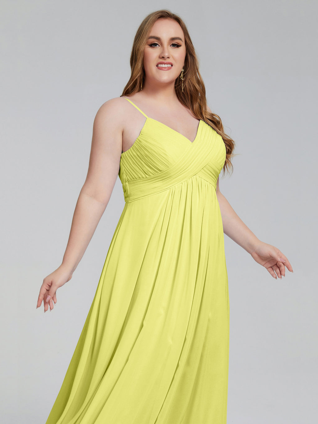 Londyn Spaghetti Straps Plus Size Long Bridesmaid Dresses