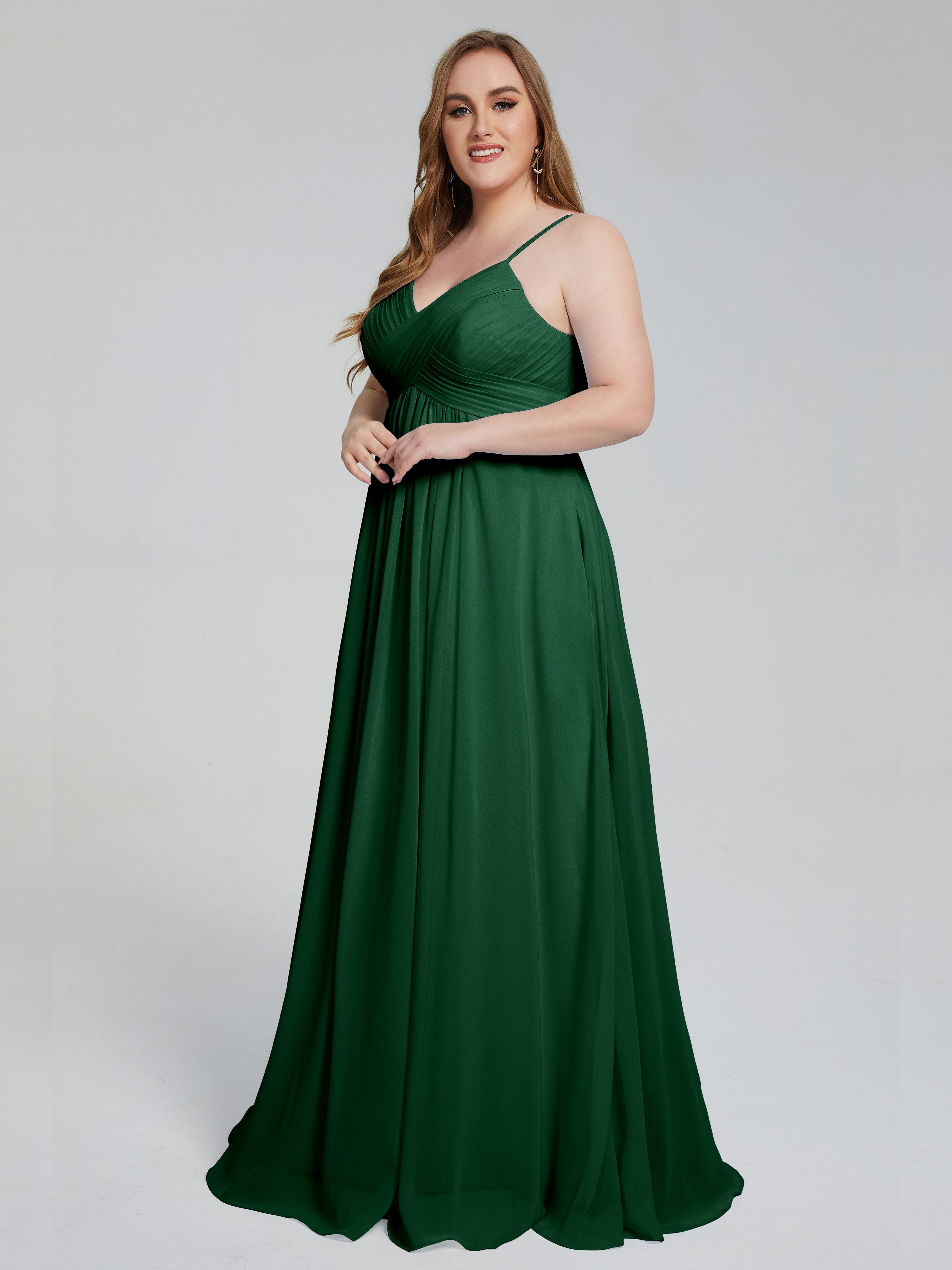 Londyn Spaghetti Straps Plus Size Long Bridesmaid Dresses