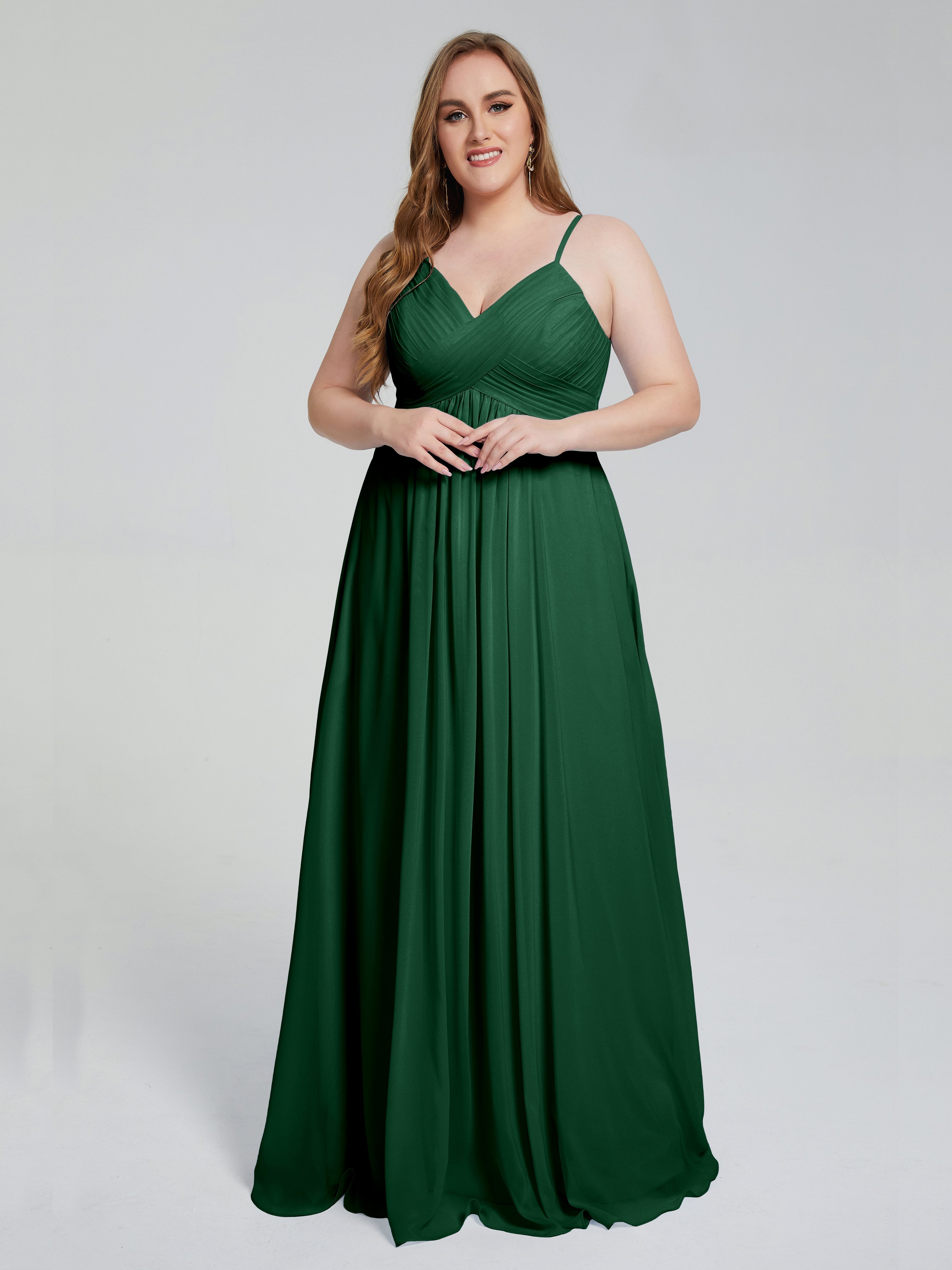 Londyn Spaghetti Straps Plus Size Long Bridesmaid Dresses
