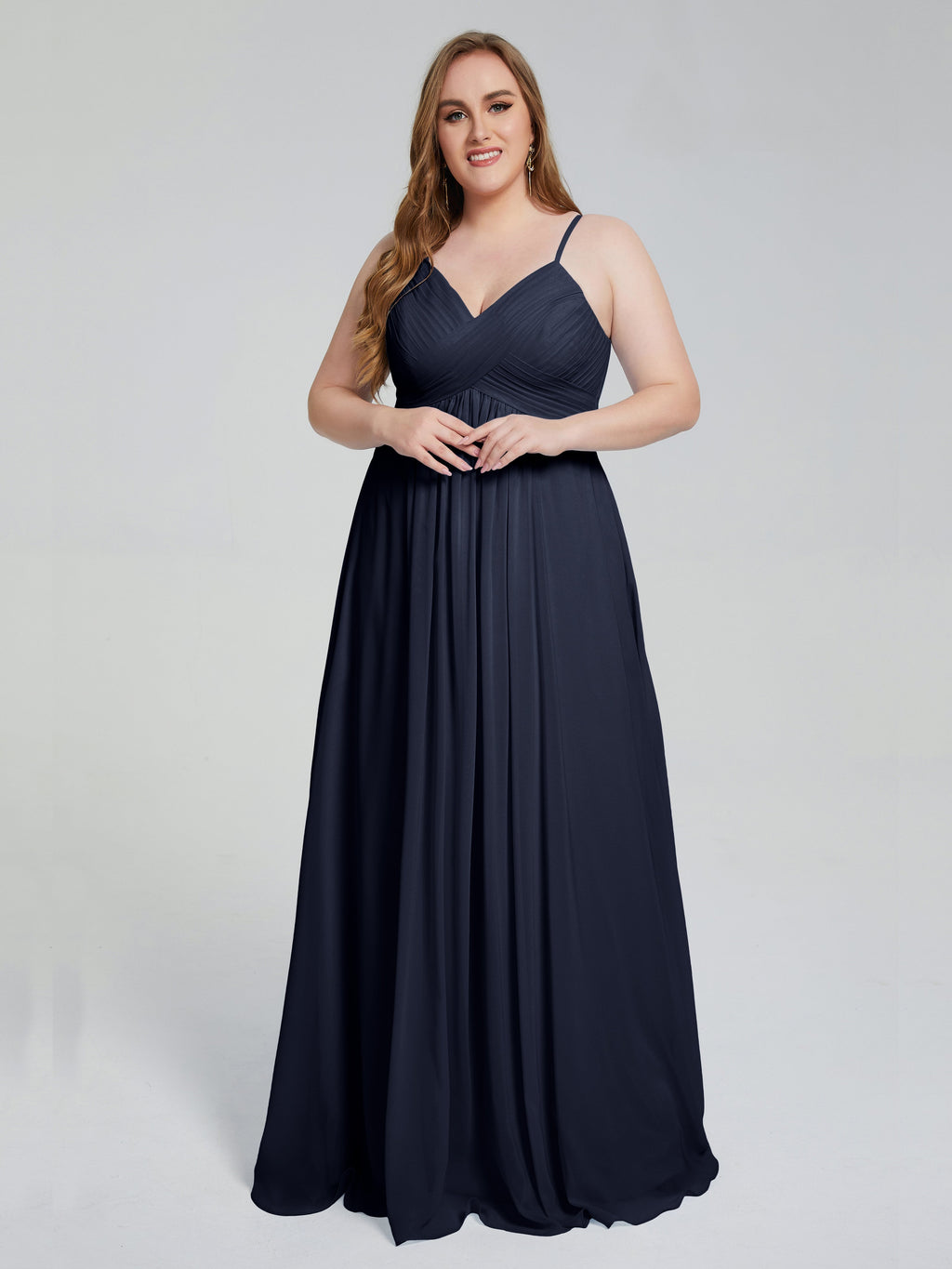 Londyn Spaghetti Straps Plus Size Long Bridesmaid Dresses