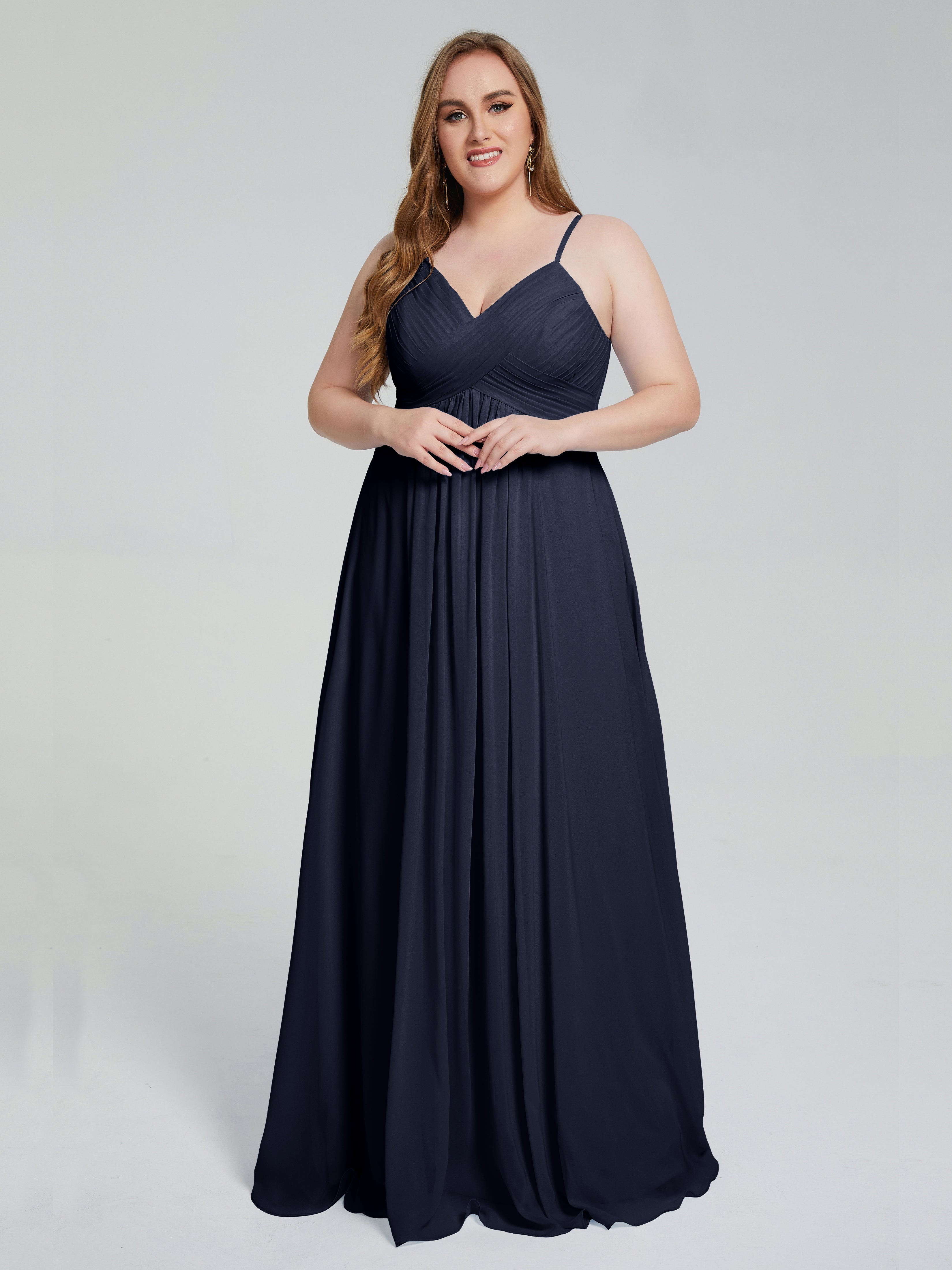 Londyn Spaghetti Straps Plus Size Long Bridesmaid Dresses