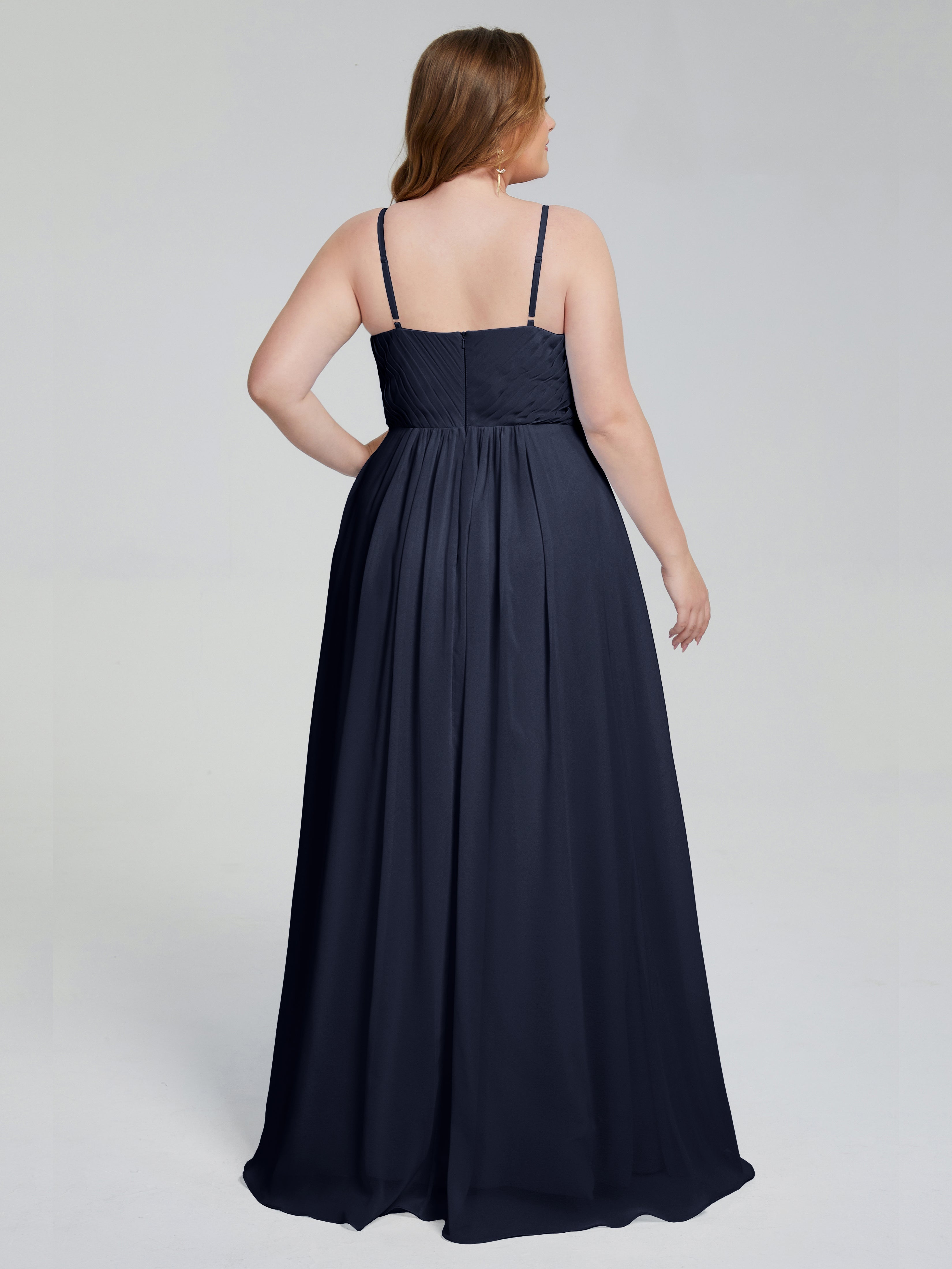 Londyn Spaghetti Straps Plus Size Long Bridesmaid Dresses
