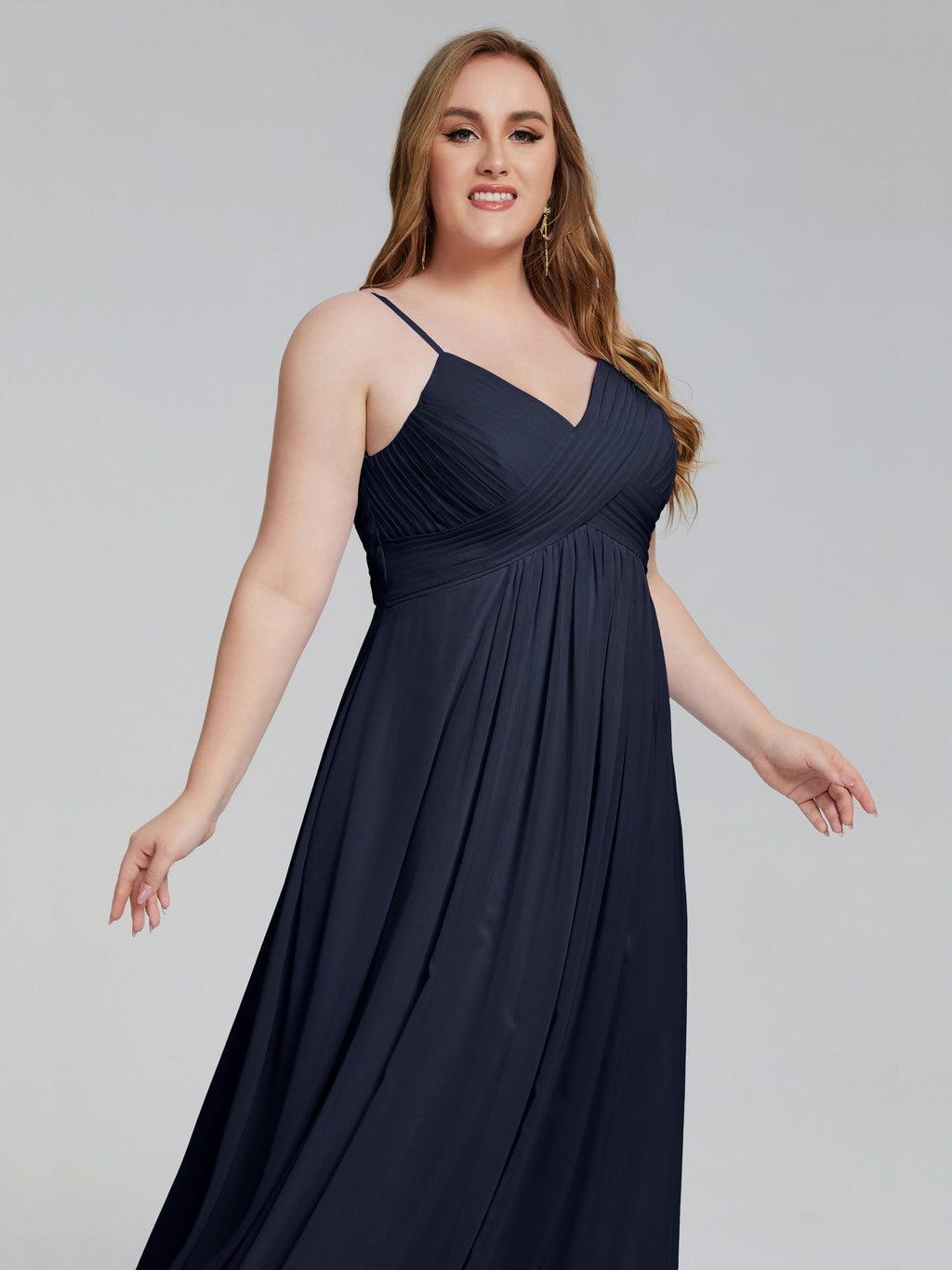 Londyn Spaghetti Straps Plus Size Long Bridesmaid Dresses