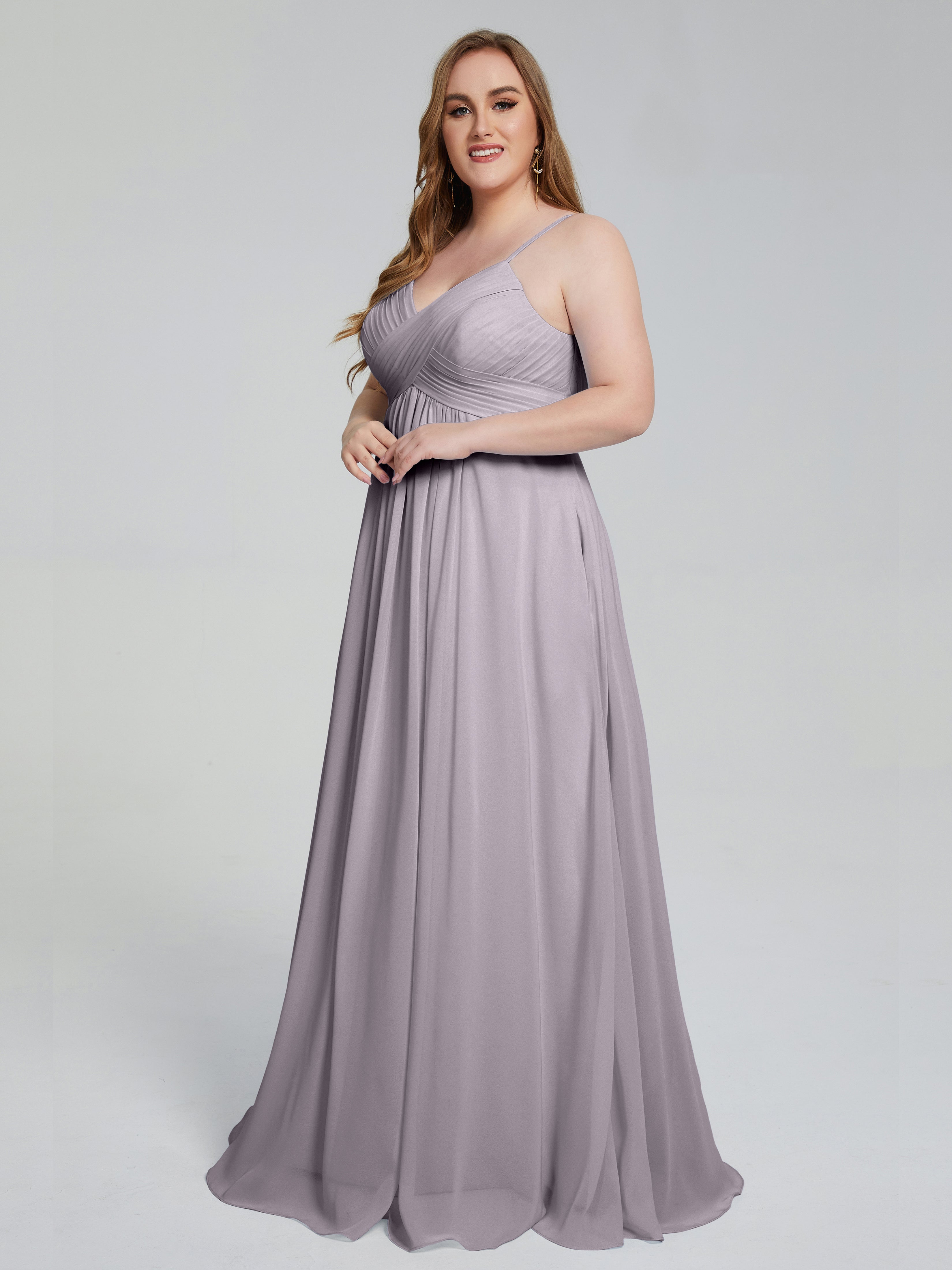 Londyn Spaghetti Straps Plus Size Long Bridesmaid Dresses