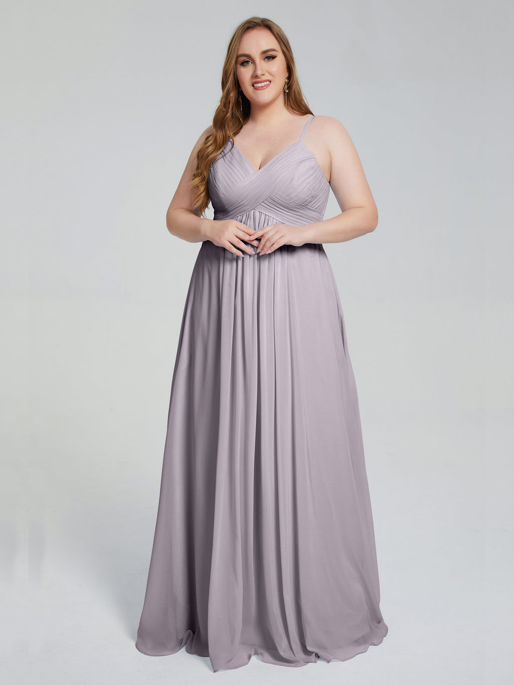 Londyn Spaghetti Straps Plus Size Long Bridesmaid Dresses