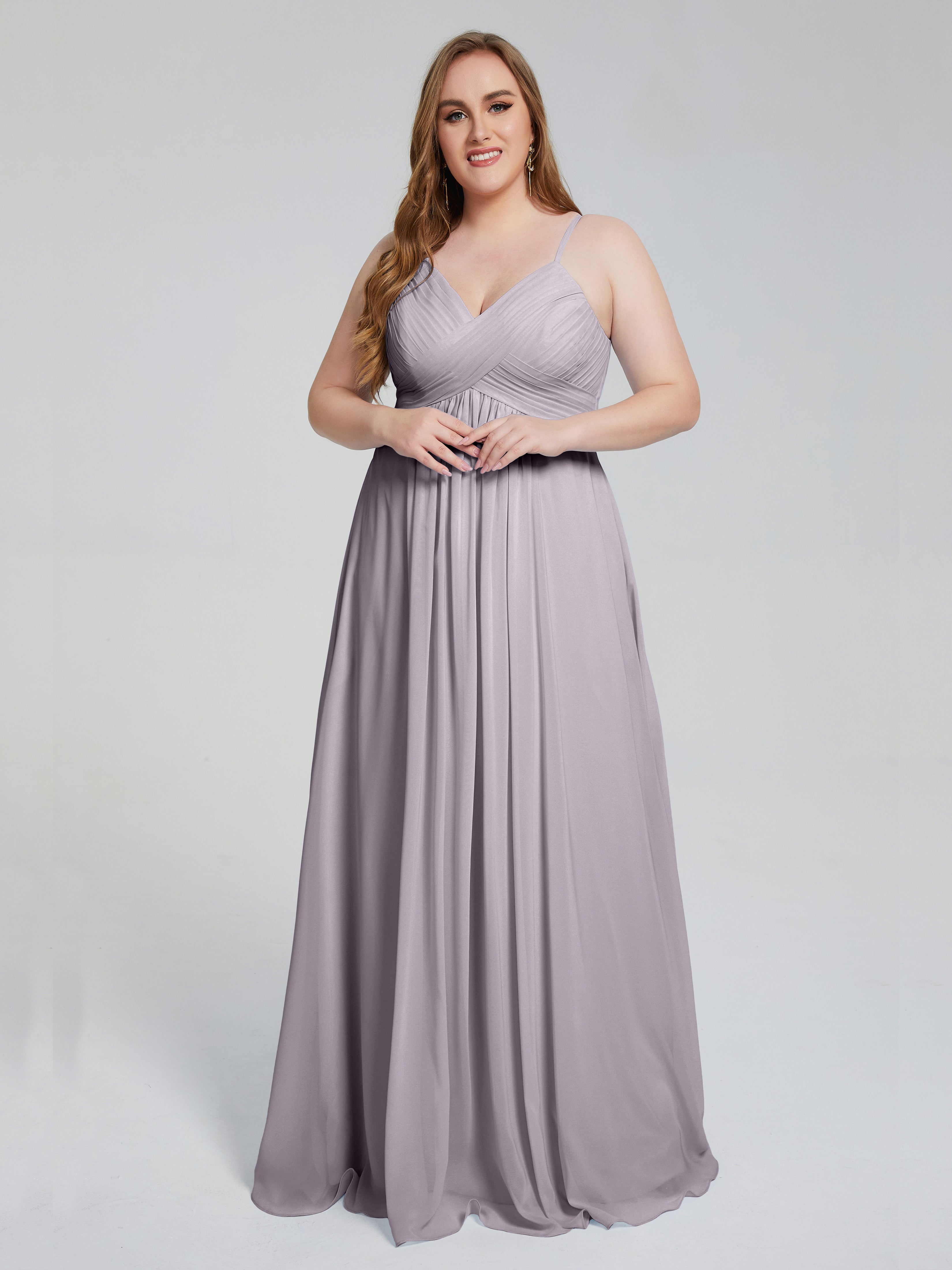 Londyn Spaghetti Straps Plus Size Long Bridesmaid Dresses