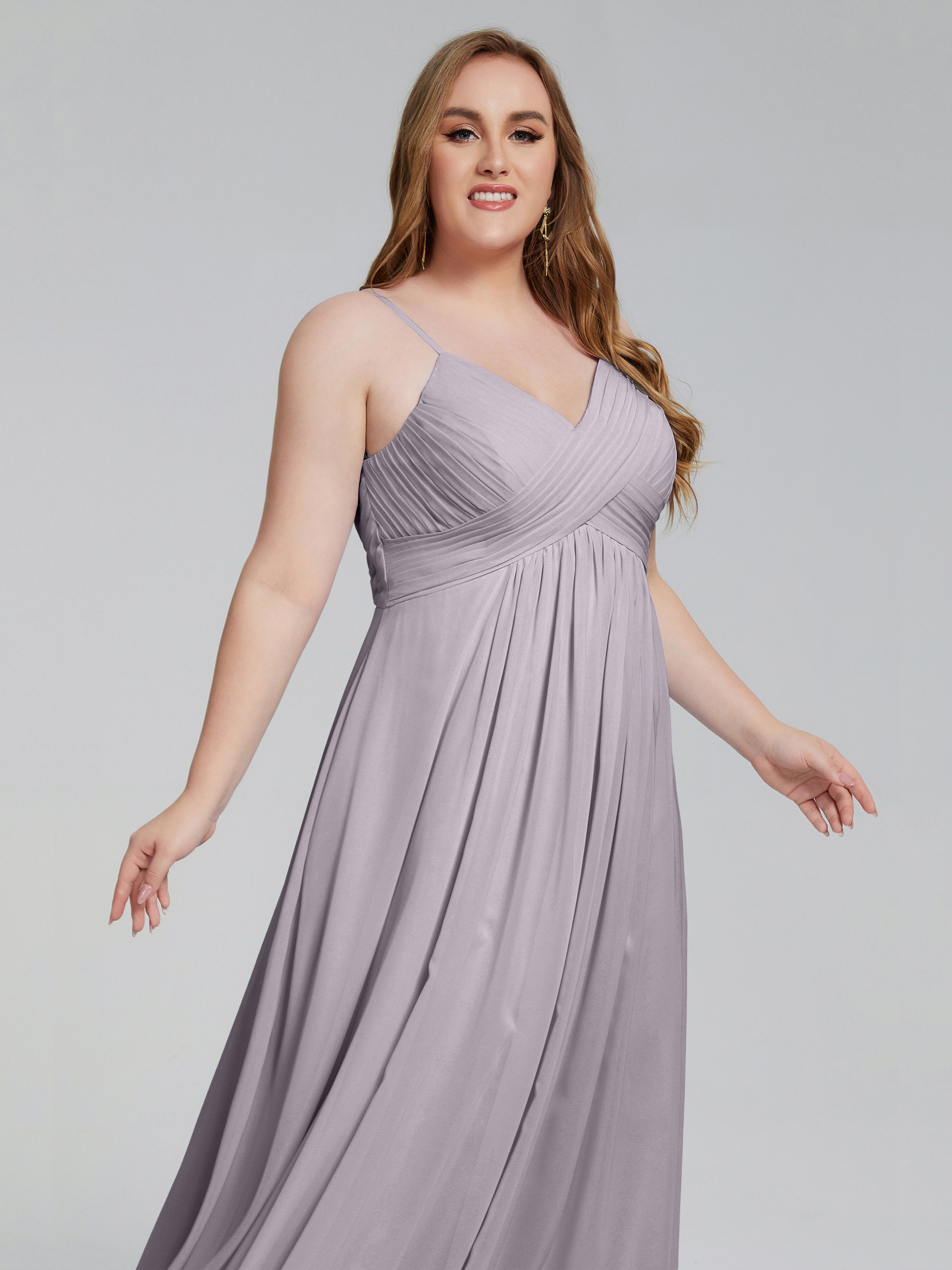 Londyn Spaghetti Straps Plus Size Long Bridesmaid Dresses