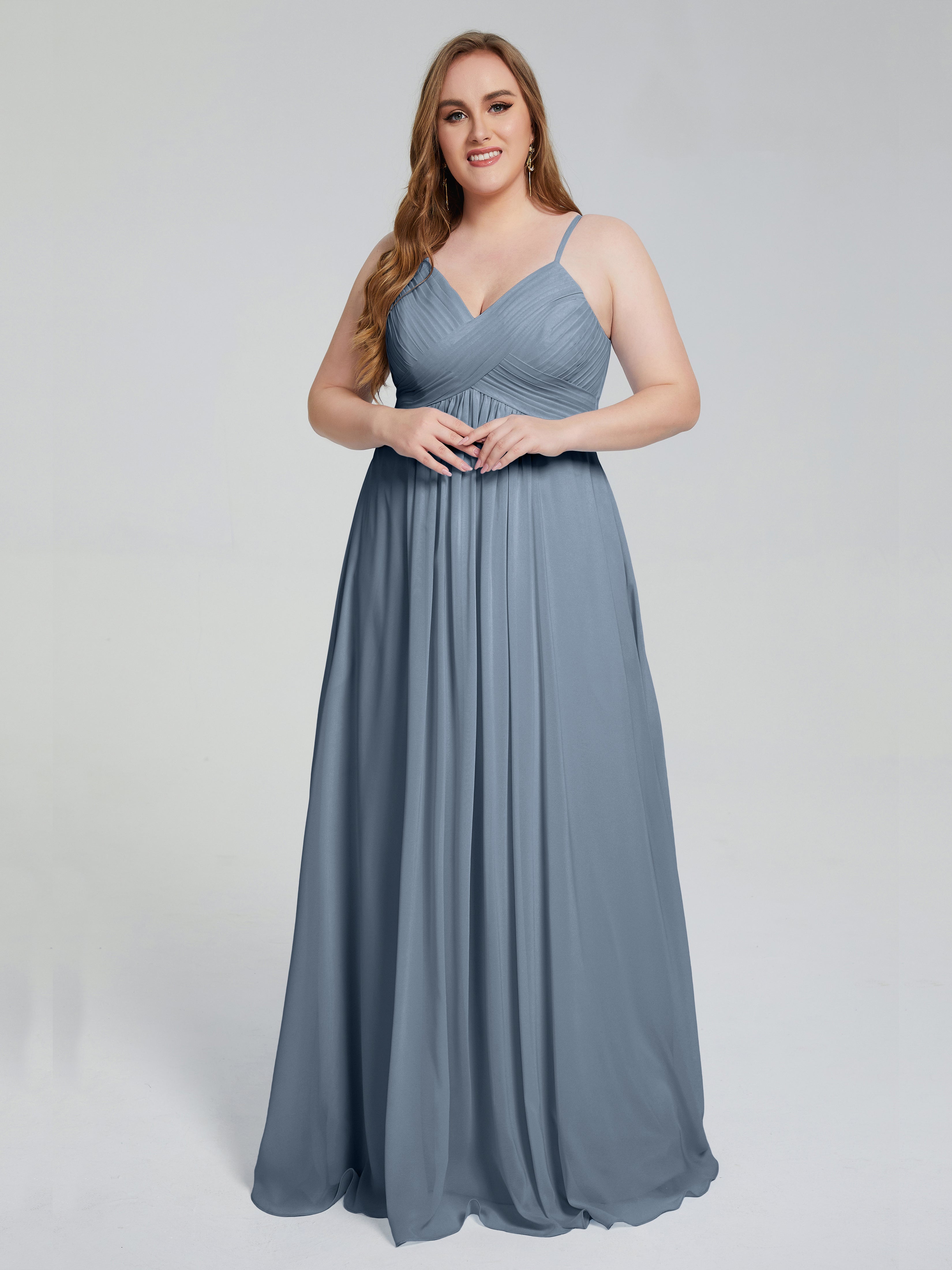 Londyn Spaghetti Straps Plus Size Long Bridesmaid Dresses