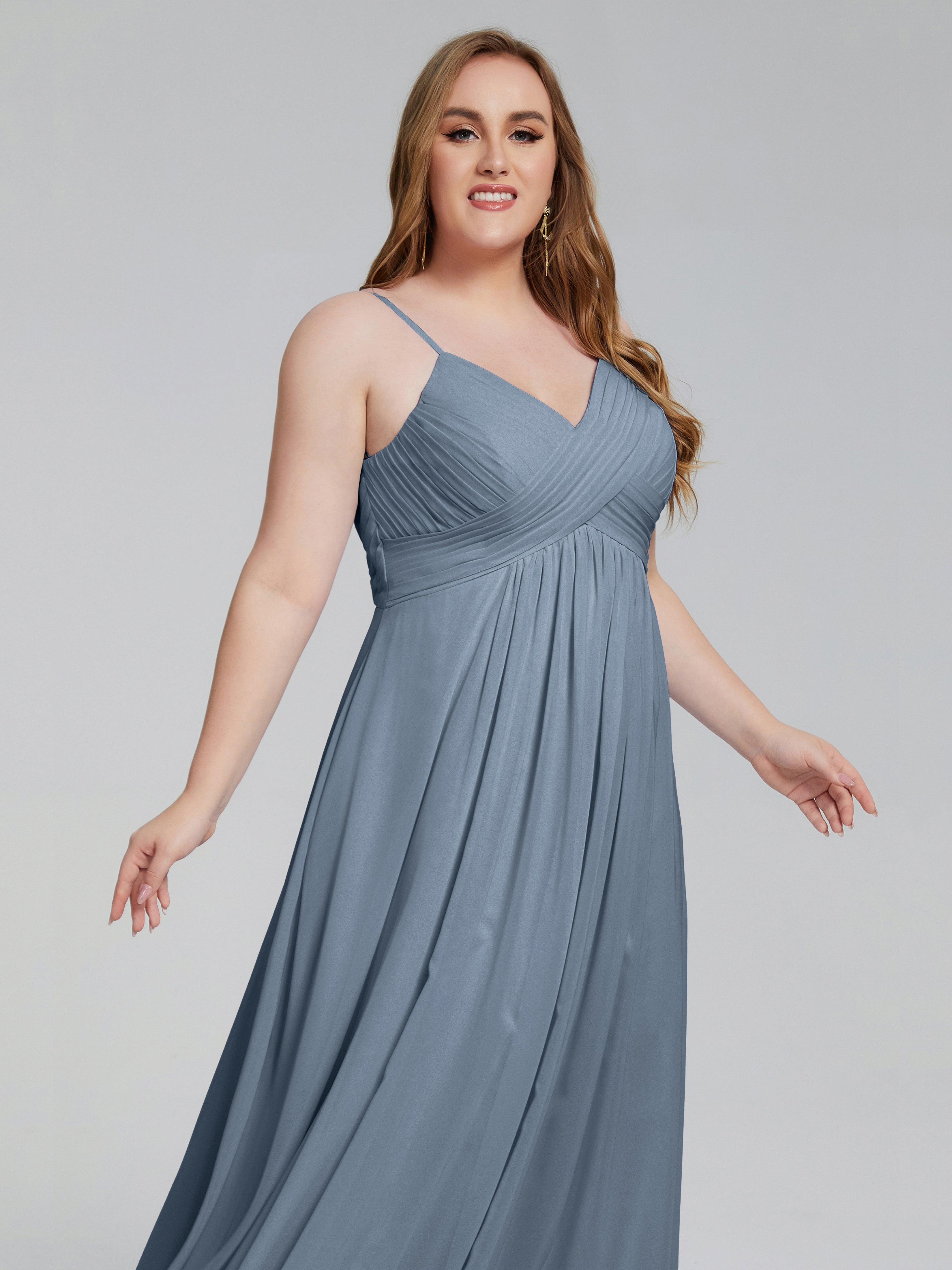 Londyn Spaghetti Straps Plus Size Long Bridesmaid Dresses