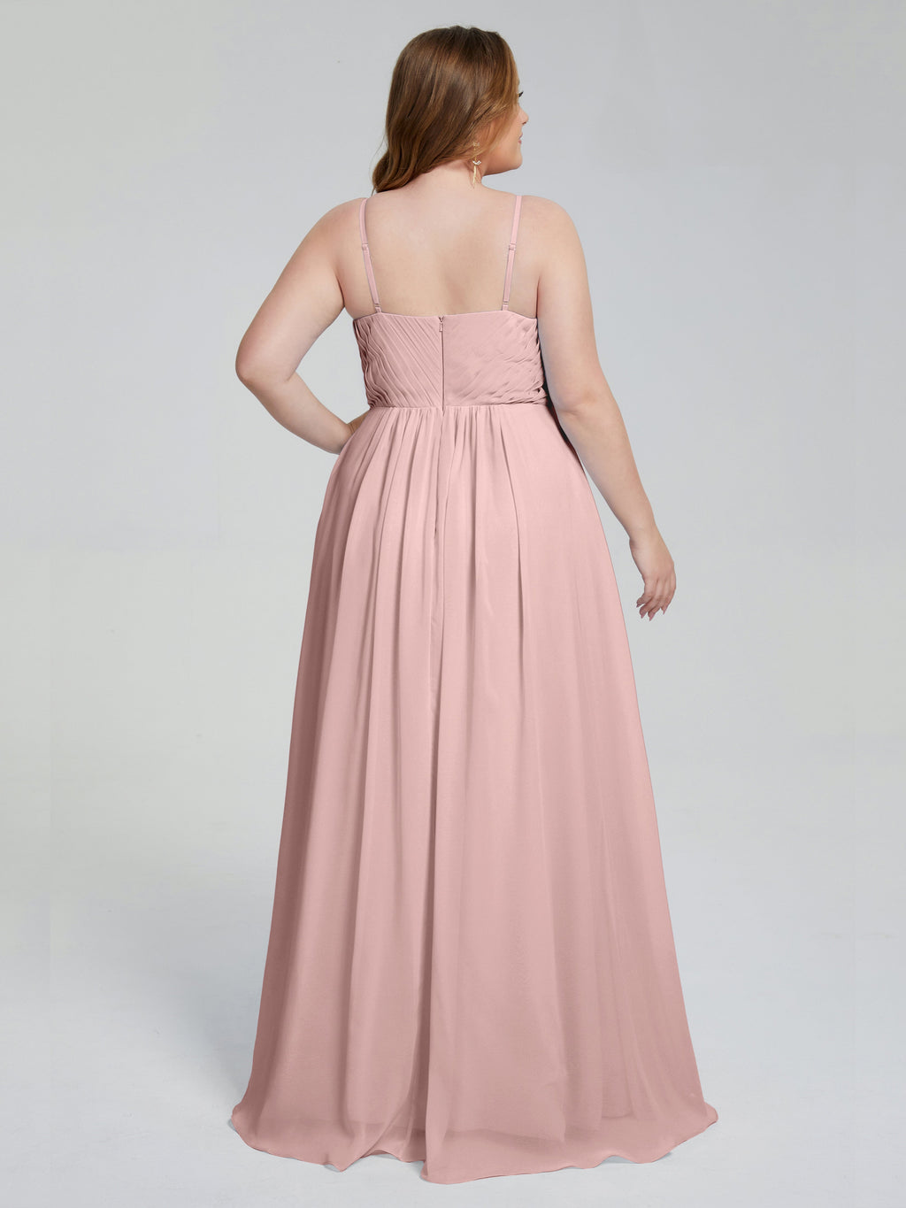Londyn Spaghetti Straps Plus Size Long Bridesmaid Dresses